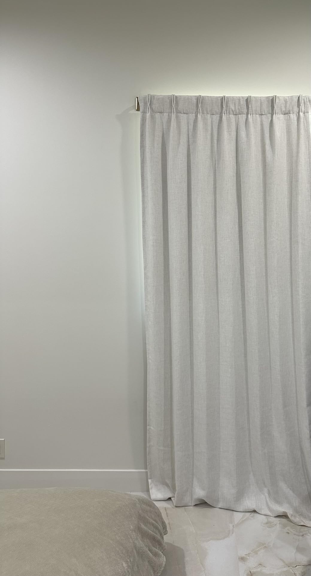 Joydeco Blackout Curtains for Bedroom - Nature Linen 84 Inch Long 100% Light Blocking 2 Panels Set, Rod Pocket & Back Tabs Living Room Drapes, Thermal Insulated Room Darkening Window Curtains customer photo 2
