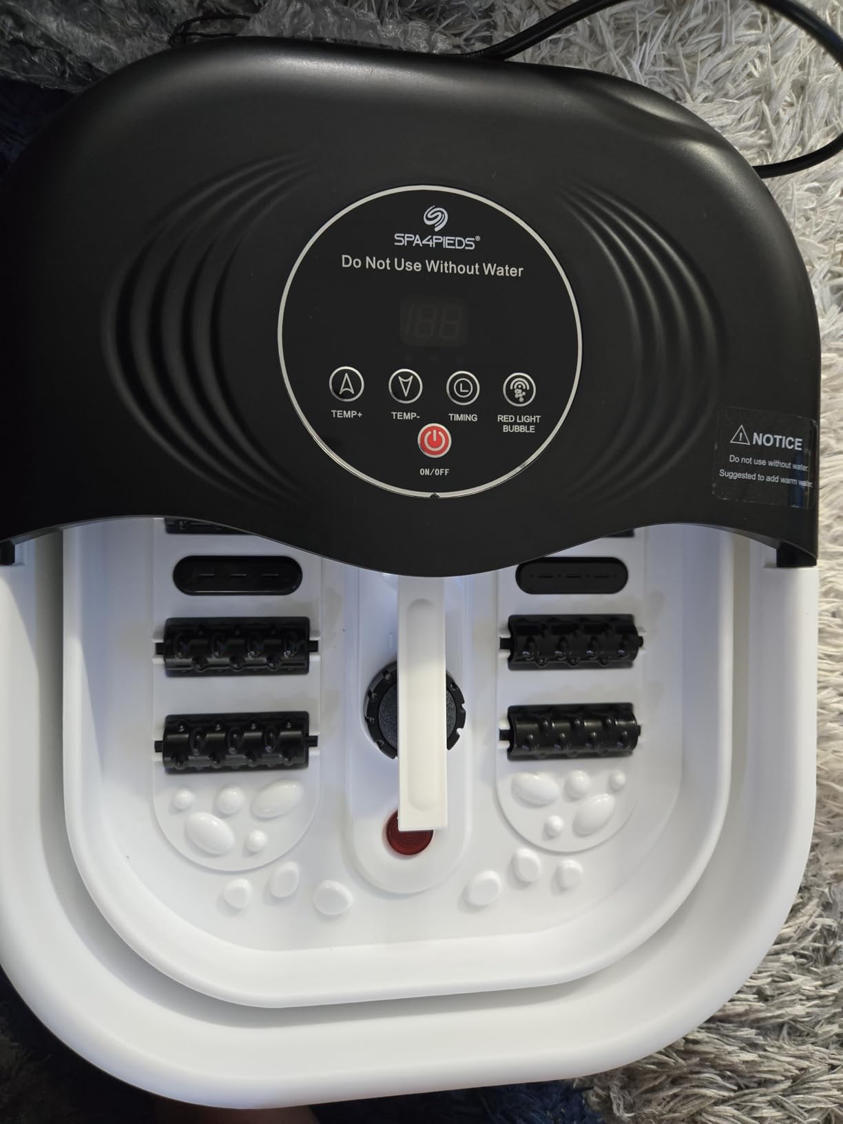 Collapsible Heated Foot Spa Bath with Bubble, Foot Soaking Tub Featuring 8 Shiatsu Rollers, Pumice Stone and Built-in Timer for Mom, Dad and Foot Relaxation customer photo 2