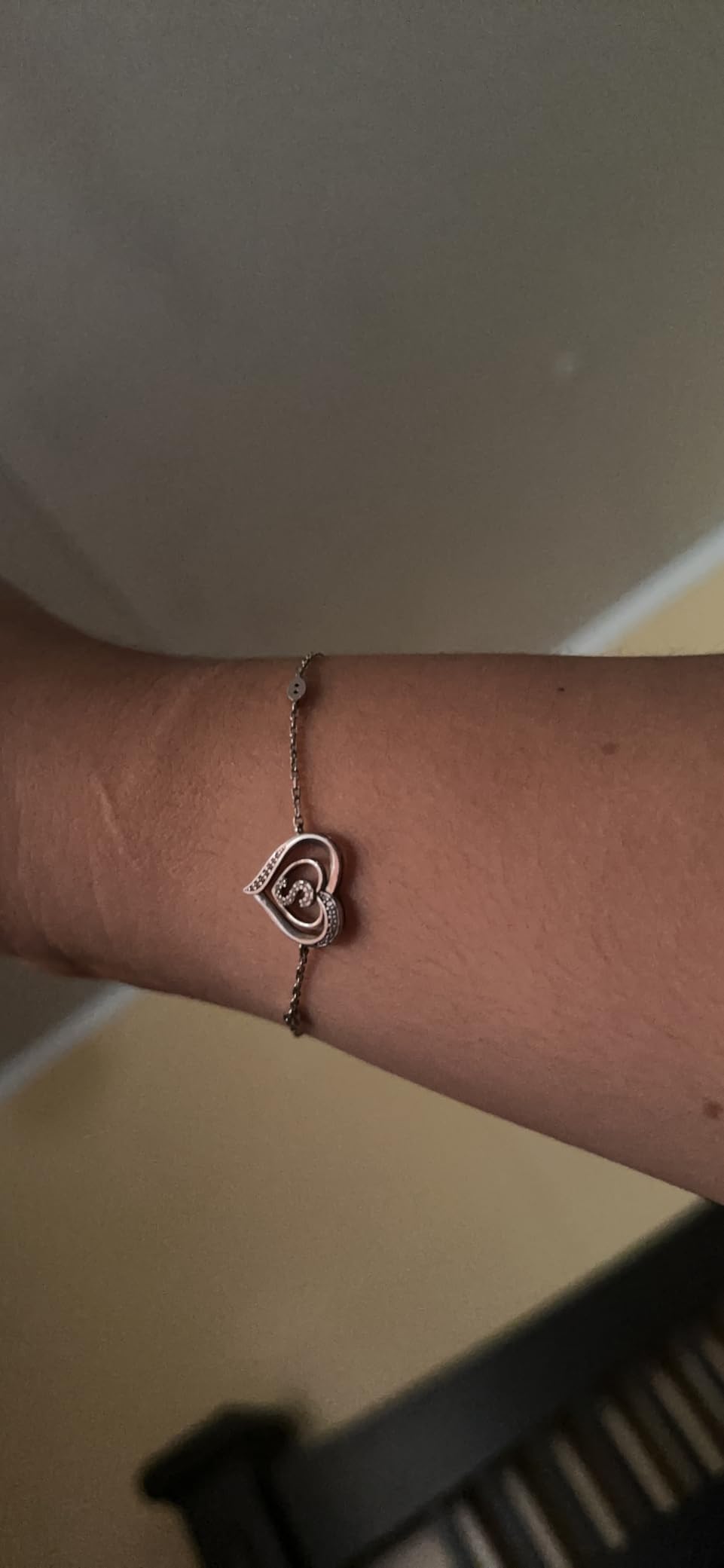 RIVIKO Heart Initial Bracelets for Women,925 Sterling Silver Letter Bracelets, Personalized Charm Alphabet Jewelry Valentines Christmas Mother's Day Birthday Gifts for Women Friend Her Mom Wife Lady Customer Review RIVIKO Heart Initial Bracelets for Women,925 Sterling Silver Letter Bracelets, Personalized Charm Alphabet Jewelry Valentines Christmas Mother's Day Birthday Gifts for Women Friend Her Mom Wife Lady - Customer Photo 1