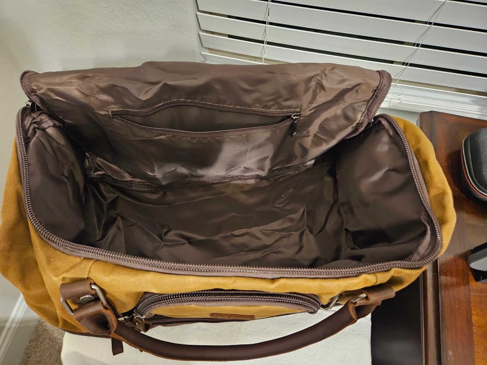 Nerlion Weekender Bag with Shoe Compartment Large Overnight Bag for Men Canvas Genuine Leather - Customer Photo 5