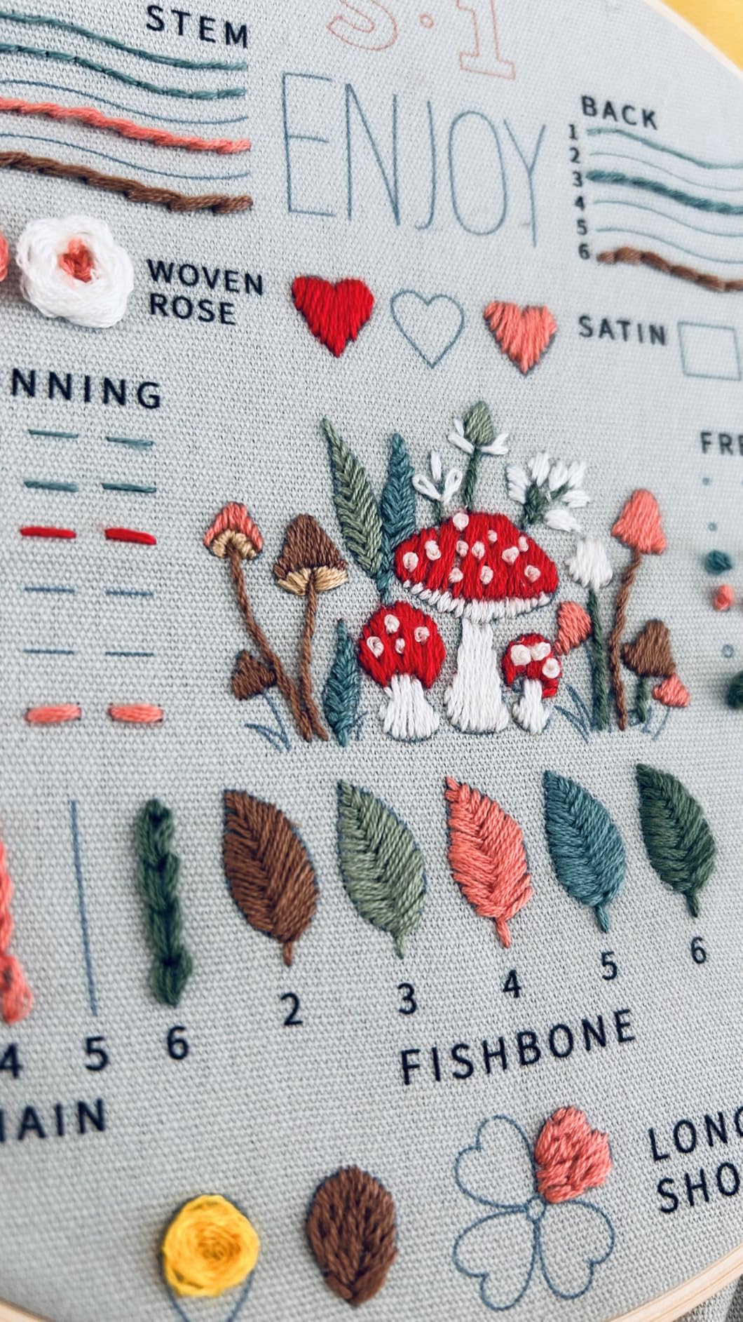 ETSPIL Embroidery Kit for Adult Beginners, 3-Pack 33-Stitch Practice Samplers, Pre-Stamped Patterns, 7.8-Inch Hoop, Threads & Needles, Step-by-Step Guide & Video, DIY Needlework Craft Gift for Women Customer Review ETSPIL Embroidery Kit for Adult Beginners, 3-Pack 33-Stitch Practice Samplers, Pre-Stamped Patterns, 7.8-Inch Hoop, Threads & Needles, Step-by-Step Guide & Video, DIY Needlework Craft Gift for Women - Customer Photo 2