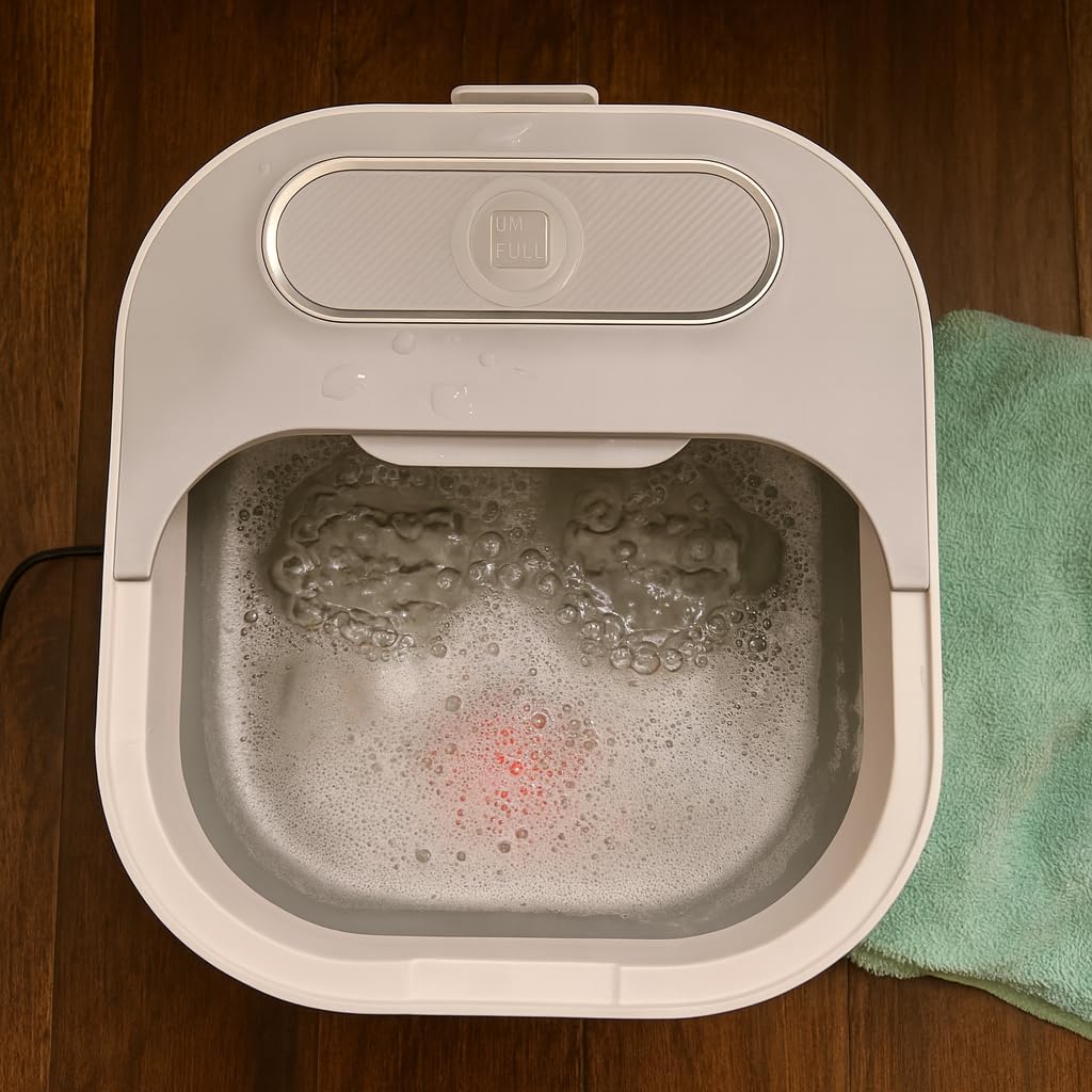 UNIFULL Collapsible Foot Spa Bath with Heat and Remote Control with Temperature Control, Shiatsu Rollers, Bubble Jets, Foot Pedicure Kit for Comfortable Spa Foot Bath customer photo 1