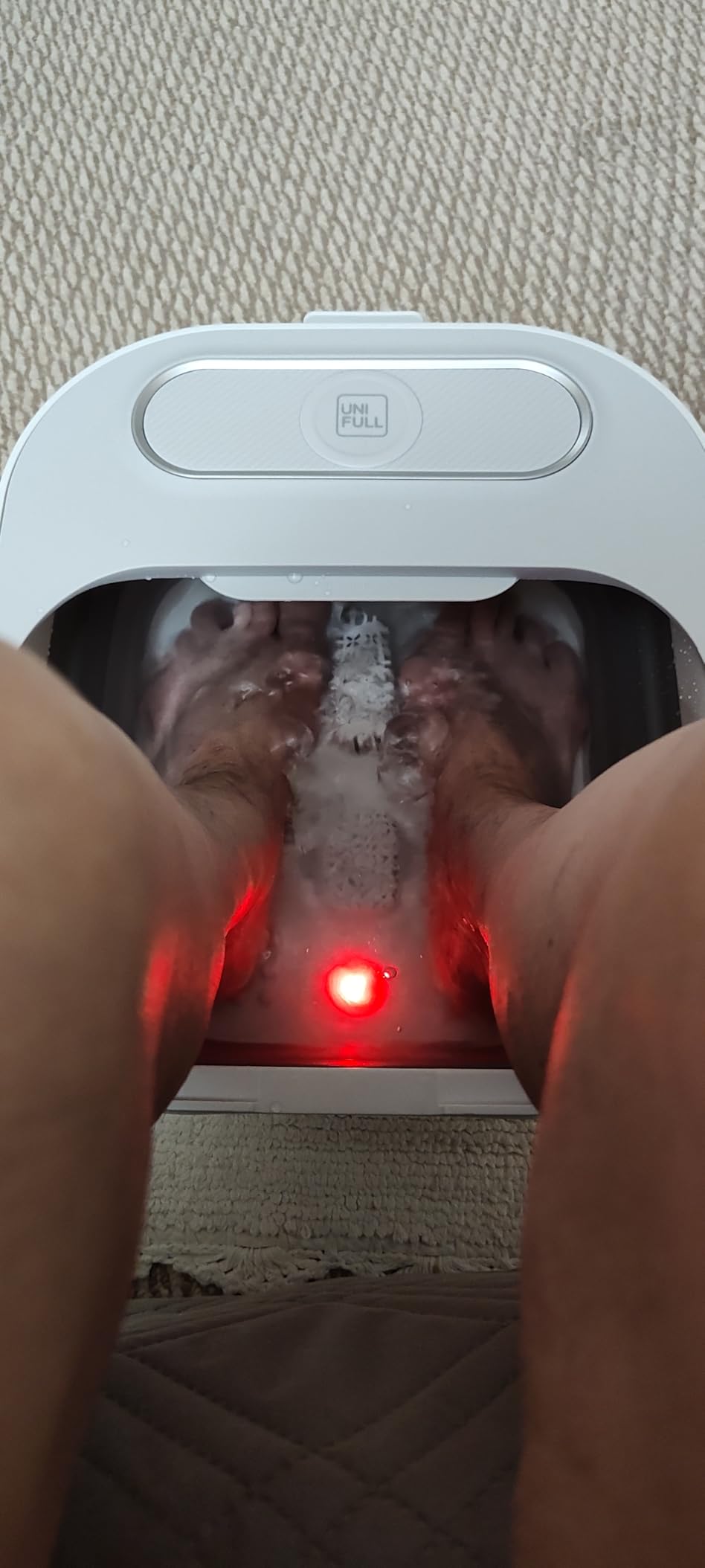 UNIFULL Collapsible Foot Spa Bath with Heat and Remote Control with Temperature Control, Shiatsu Rollers, Bubble Jets, Foot Pedicure Kit for Comfortable Spa Foot Bath customer photo 2