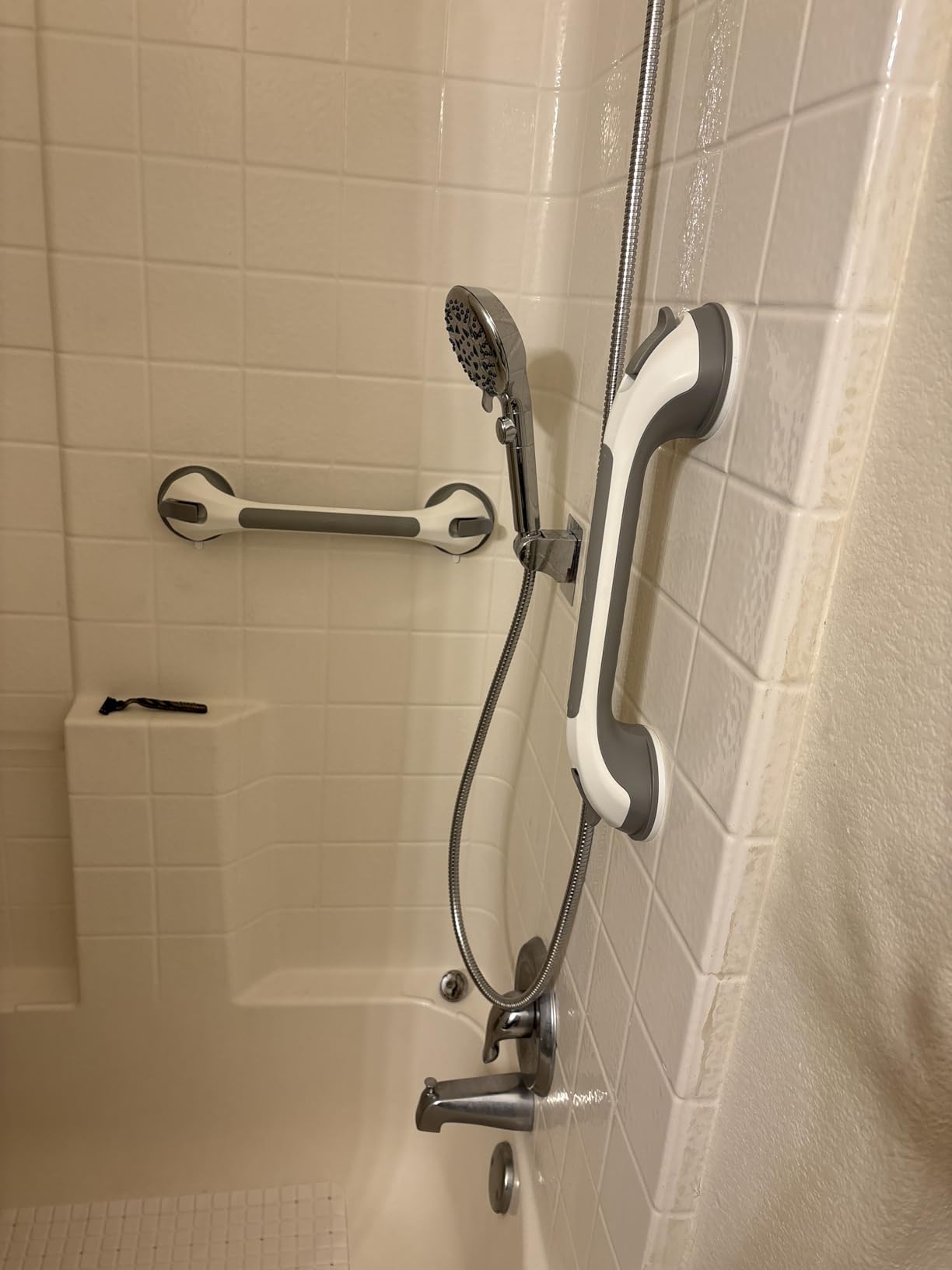 Handheld Shower Head with On Off Switch 8-Mode High Pressure Showerhead with 79 Inches Extra-long Stainless Steel Hose and Bracket PLUS Extra Low-Reach Adhesive Wall Mount for Kids,Silver customer photo 2