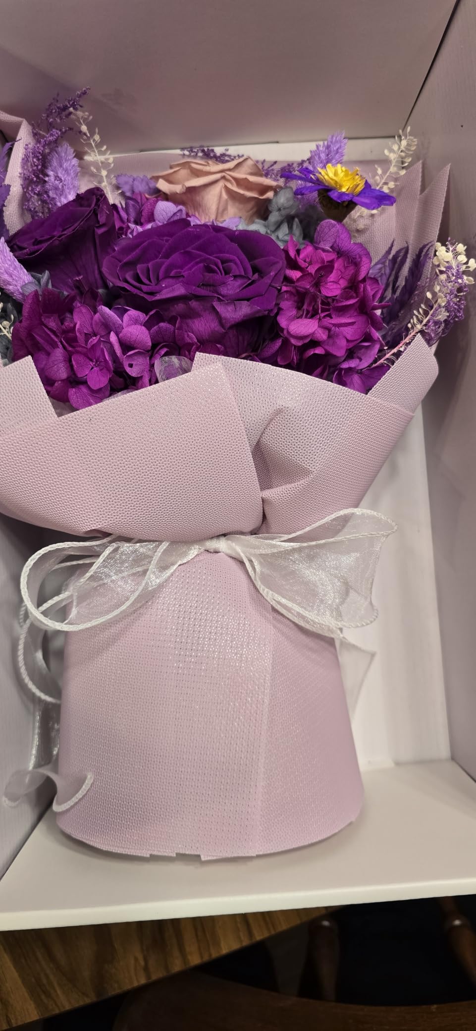 lovenfold Flowers for Delivery,Preserved Flowers Bouquets,Purple Rose Bouquets That Last 1-3 Years,Birthday Flowers Gifts for Women Mom Grandma Wife Friends Customer Review lovenfold Flowers for Delivery,Preserved Flowers Bouquets,Purple Rose Bouquets That Last 1-3 Years,Birthday Flowers Gifts for Women Mom Grandma Wife Friends - Customer Photo 1