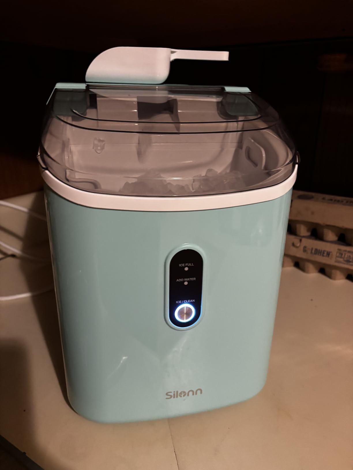 Nugget Ice Maker Countertop, Silonn Chewable Pellet Ice Machine with Self-Cleanin Function, 36lbs/24H Portable Ice Makers for Home Kitchen Officce, Black customer photo 2