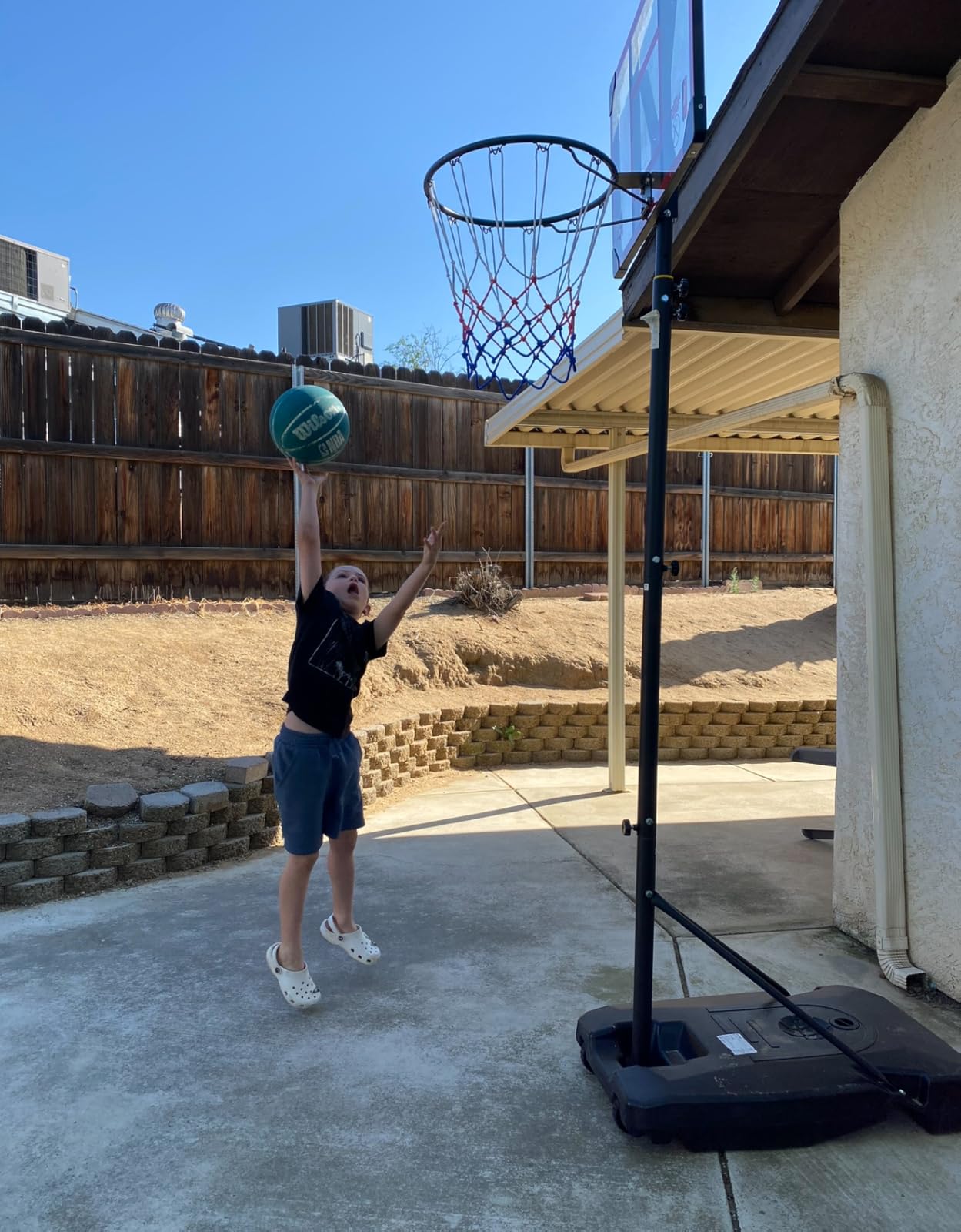 Kids Basketball Hoop Outdoor 4.82-8.53ft Adjustable, Portable Basketball Hoops & Goals for Kids/Teenagers/Youth in Backyard/Driveway/Indoor, with Enlarged Base and PC Backboard customer photo 1