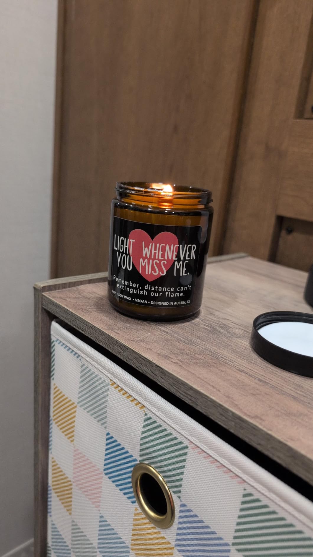 Long Distance Relationship Candle, Long Distance Relationship Gifts for Him, Thoughtful Gifts for Girlfriend or Boyfriend, Presents for Best Friend, Birthday, Christmas, Gift-Ready - Customer Photo 1