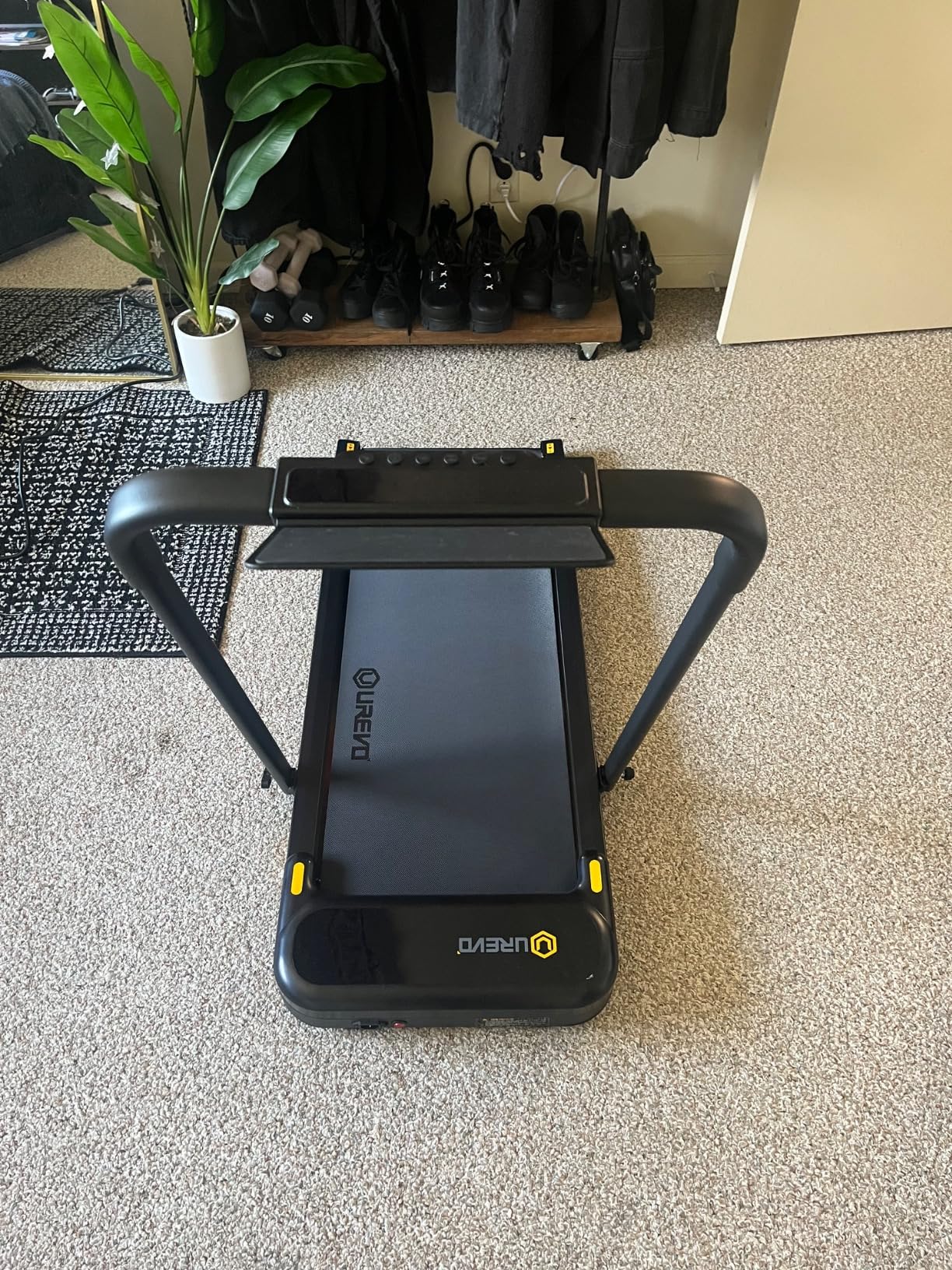 UREVO Strol 2E Smart 2-in-1 Folding Treadmill, Compact Walking Pad with Safety Handle, Plug and Play, Standing Desk Treadmill with Dual LED Display, Smart APP, Walking or Running for Home Office Customer Review UREVO Strol 2E Smart 2-in-1 Folding Treadmill, Compact Walking Pad with Safety Handle, Plug and Play, Standing Desk Treadmill with Dual LED Display, Smart APP, Walking or Running for Home Office - Customer Photo 2
