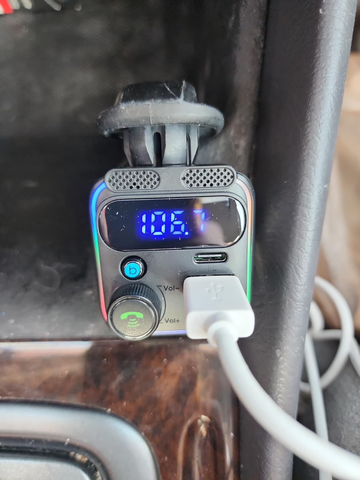 JOYROOM Bluetooth 5.4 Car Adapter FM Transmitter 81W Bluetooth Cigarette Lighter Adapter [PD45W&QC36W] Fast Charging Dual Mics HiFi Bass LED Display Wireless Radio Hands-Free Calling Support USB Drive customer photo 1