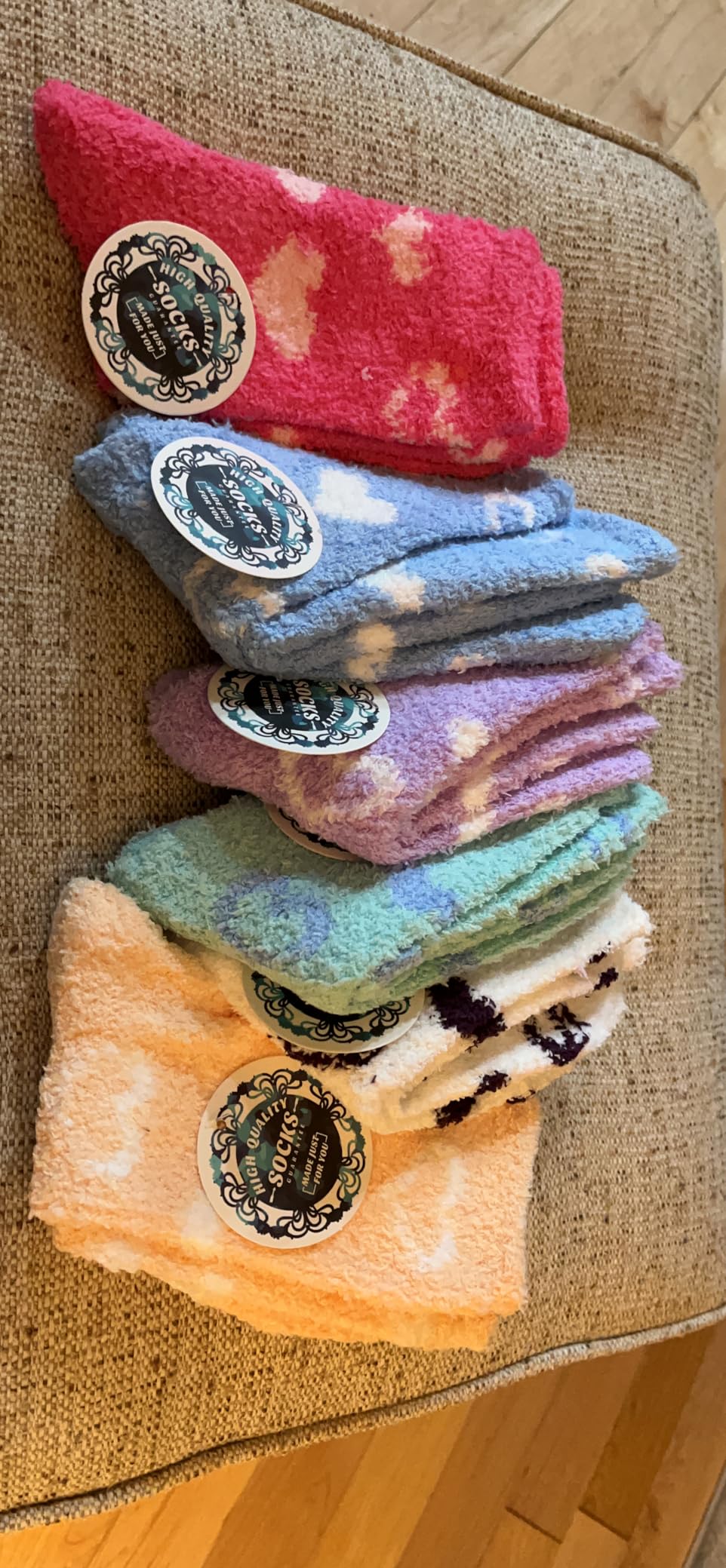 Fuzzy Slipper Socks Thick Fluffy Warm Winter Cozy Plush Soft Sleep Home Socks for Women Men customer photo 1