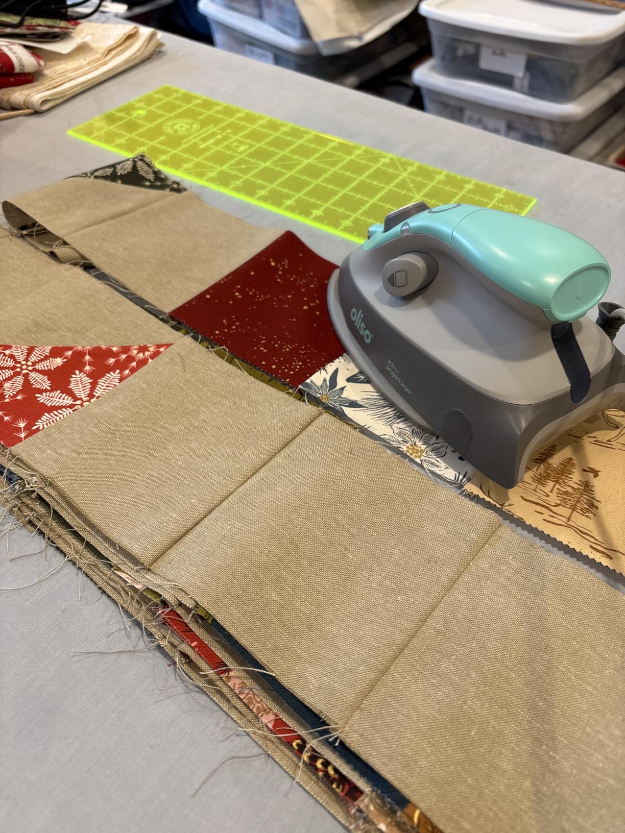 oliso M3Pro Project Steam Iron with Solemate - 1000W Ceramic Soleplate Iron and LED Light for Sewing, Quilting, Crafting, and Travel - Aqua customer photo 1