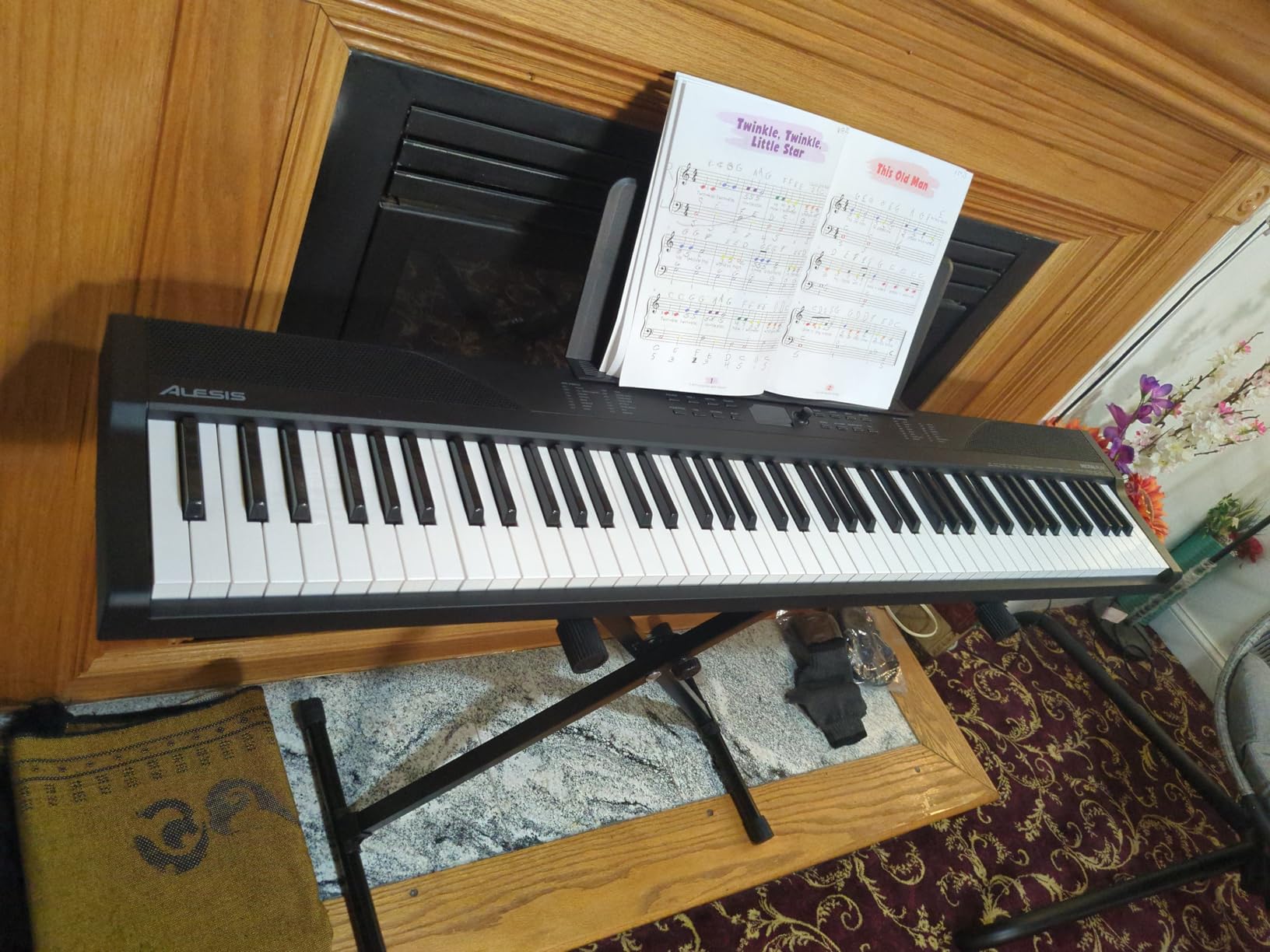 Alesis 88 Key Keyboard Piano with 480 Sounds, Speakers, USB MIDI, Carry-Bag, Stand, Headphones, Pedal and Piano Lessons for Beginners customer photo 2