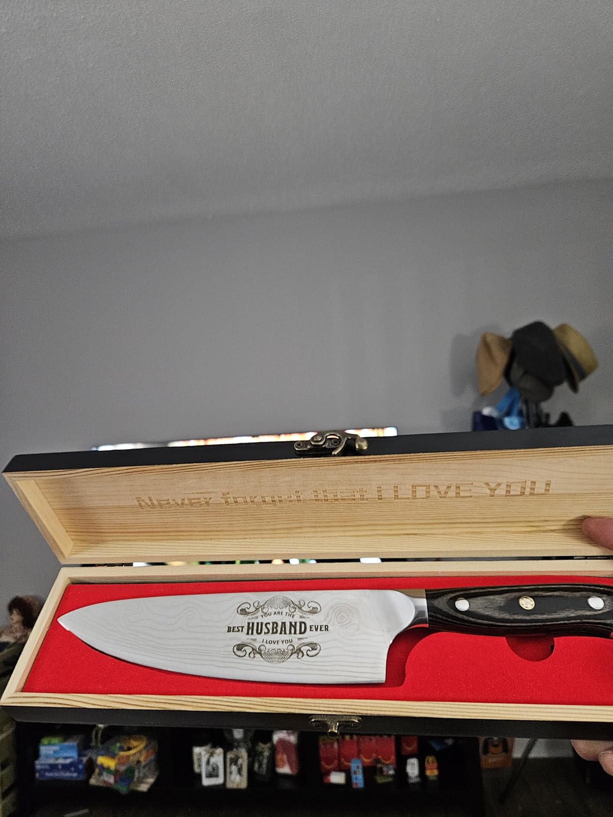 Gifts for Men Him Husband, 8 inch Professional German 1.4116 Chef Knife, Engraved Best Husband Ever Knife Gift, Anniversary Birthday Gift for Men, Valentines Day Husband Him Gifts Customer Review Gifts for Men Him Husband, 8 inch Professional German 1.4116 Chef Knife, Engraved Best Husband Ever Knife Gift, Anniversary Birthday Gift for Men, Valentines Day Husband Him Gifts - Customer Photo 1