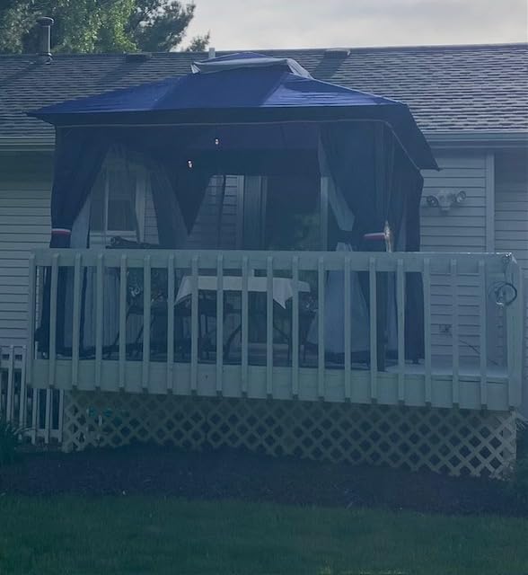 LAUSAINT HOME Patio Gazebo 10'x10', Outdoor Heavy Duty Party Tent Shelter with Double Roofs, Mosquito Nettings and Privacy Screens for Backyard, Garden, Lawn, Khaki customer photo 2