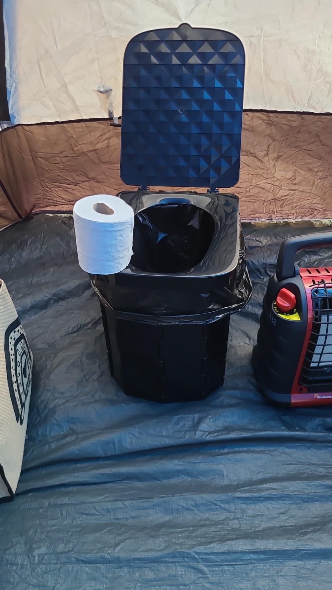 Portable Camping Toilet for Adults - Hapoon XL Portable Folding Toilet with Lid,Travel Portable Potty for Adults,Porta Potty Car Toilet, Grey customer photo 2
