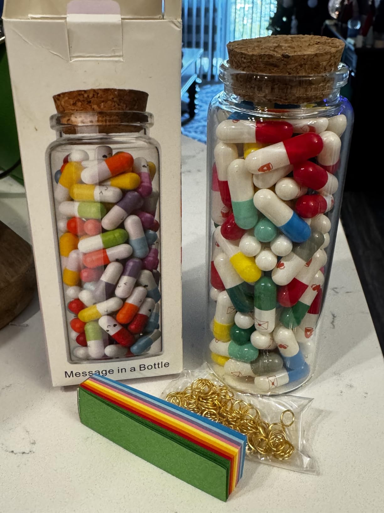 Valentines Day Gifts for Him Her Boyfriend Girlfriend - Capsule DIY Message in a Bottle 100 PCS Love Letter Anniversary Birthday Couples Gifts for Women Men - Customer Photo 2