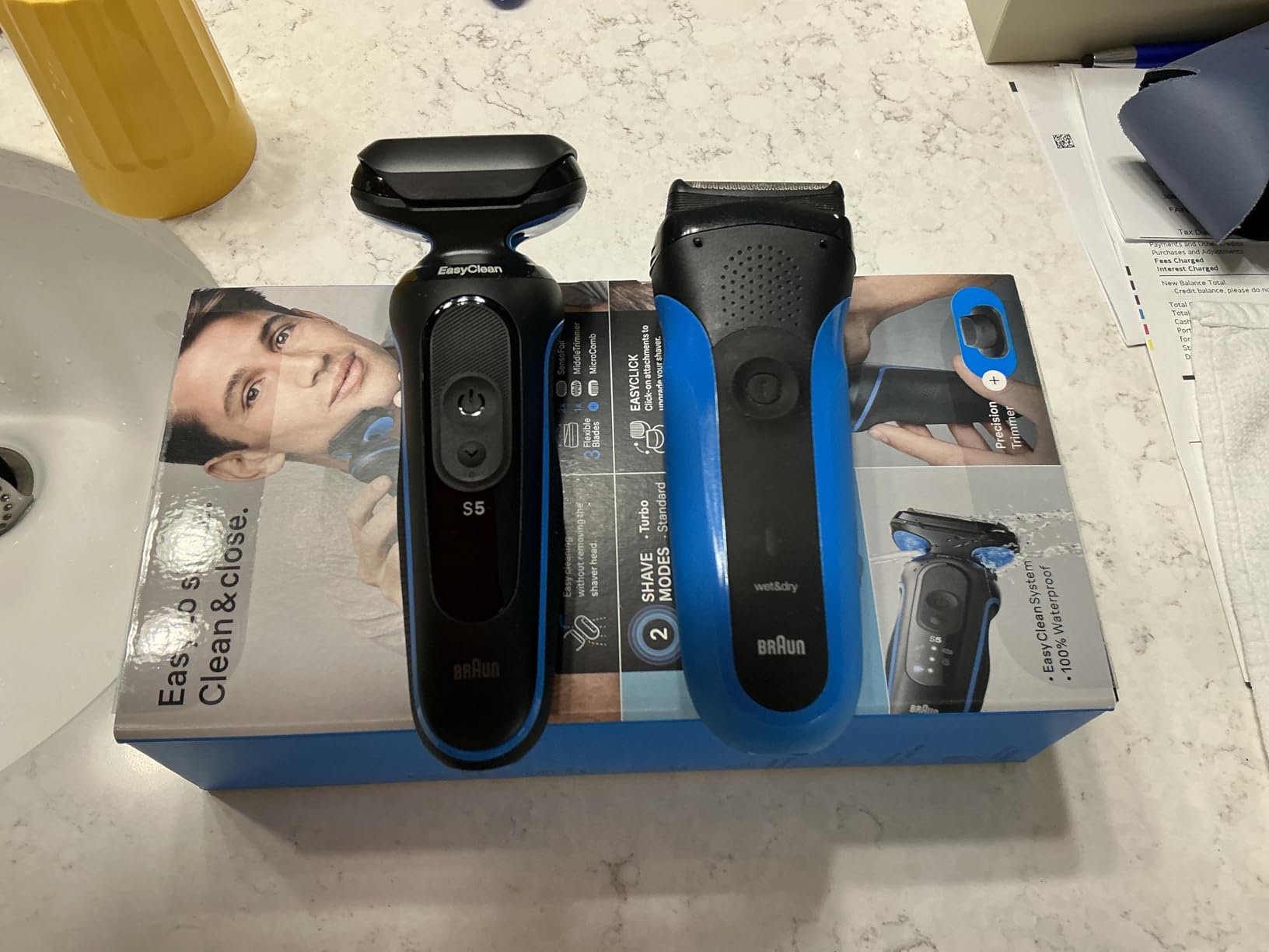 Electric Shaver for Men, Series 5 5120s, Wet & Dry Shave, Turbo Shaving Mode, Foil Shaver, Engineered in Germany, with Beard Trimmer & Attachments, Blue customer photo 1