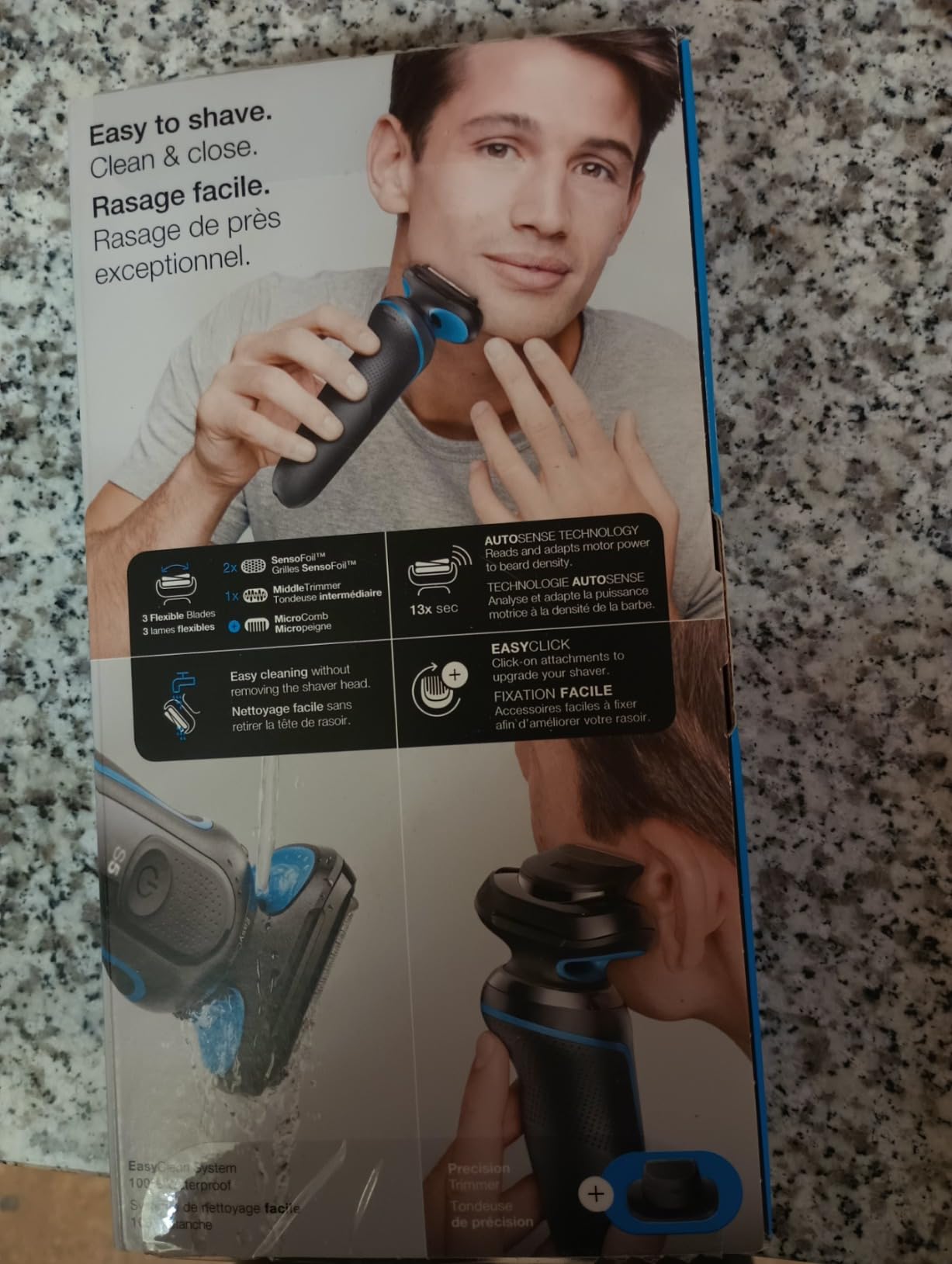 Electric Shaver for Men, Series 5 5120s, Wet & Dry Shave, Turbo Shaving Mode, Foil Shaver, Engineered in Germany, with Beard Trimmer & Attachments, Blue customer photo 2