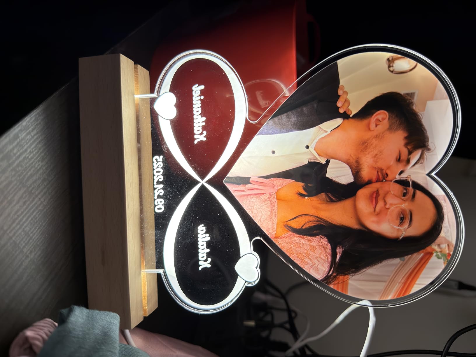 Custom Picture Frames, Personalized Photo Frame with LED Light Base Customer Review Custom Picture Frames, Personalized Photo Frame with LED Light Base - Customer Photo 1