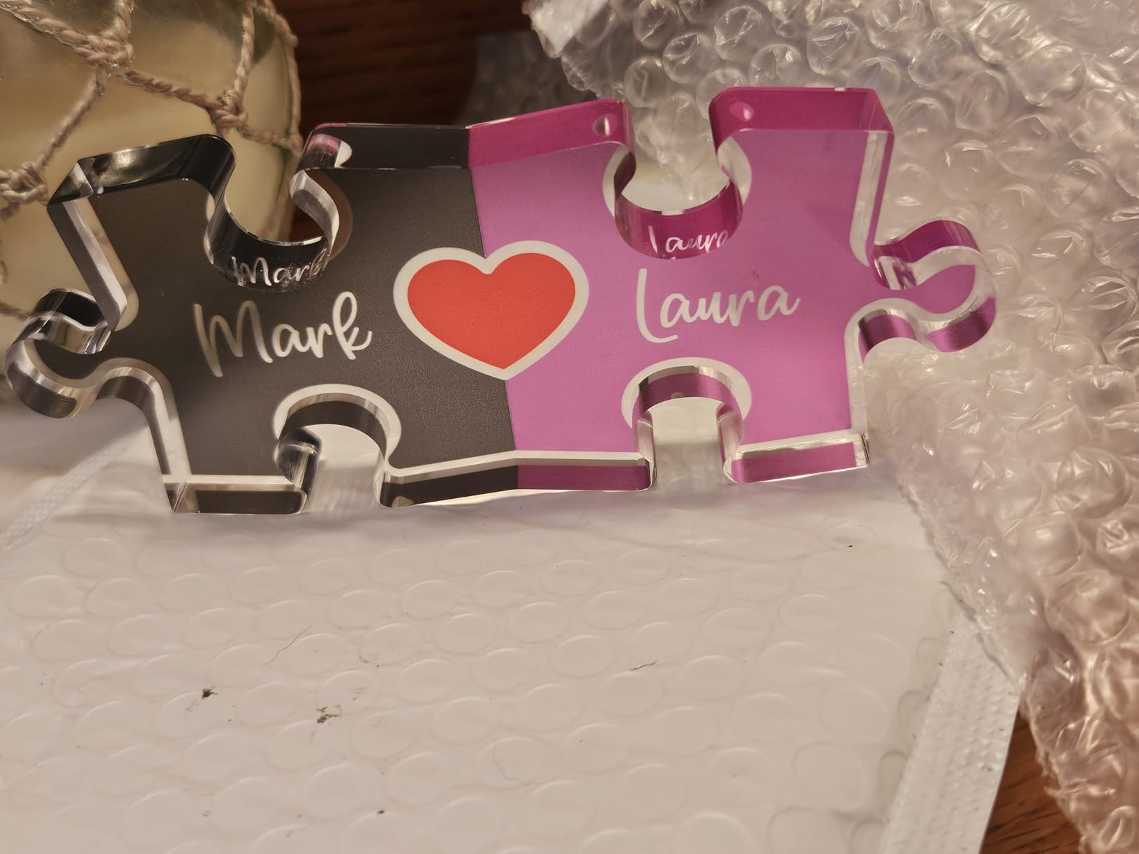 Personalized Couple Gifts, Puzzle Name Sign for Couples, Valentines Day Gifts for Her Him, 0.45in Thick Acrylic - Love Is The Piece That Holds Us Together, Personalized Romantic Gifts for Her Customer Review Personalized Couple Gifts, Puzzle Name Sign for Couples, Valentines Day Gifts for Her Him, 0.45in Thick Acrylic - Love Is The Piece That Holds Us Together, Personalized Romantic Gifts for Her - Customer Photo 1