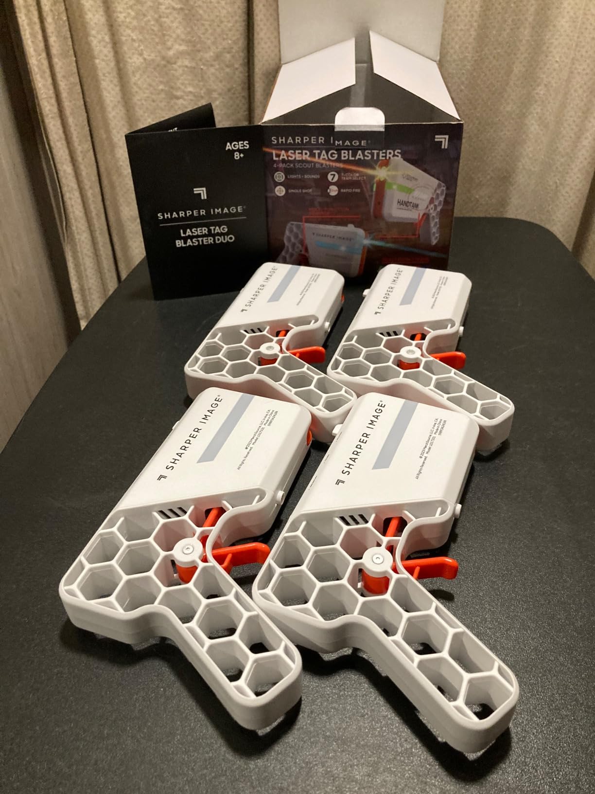 Sharper Image Tag Blaster Set - 4-Pack with Lights & Sounds, 110-ft Range, 7 Team Colors, Dual Firing Modes| Indoor & Outdoor Game for Kids Teens Adults| No Vests Needed, White customer photo 1