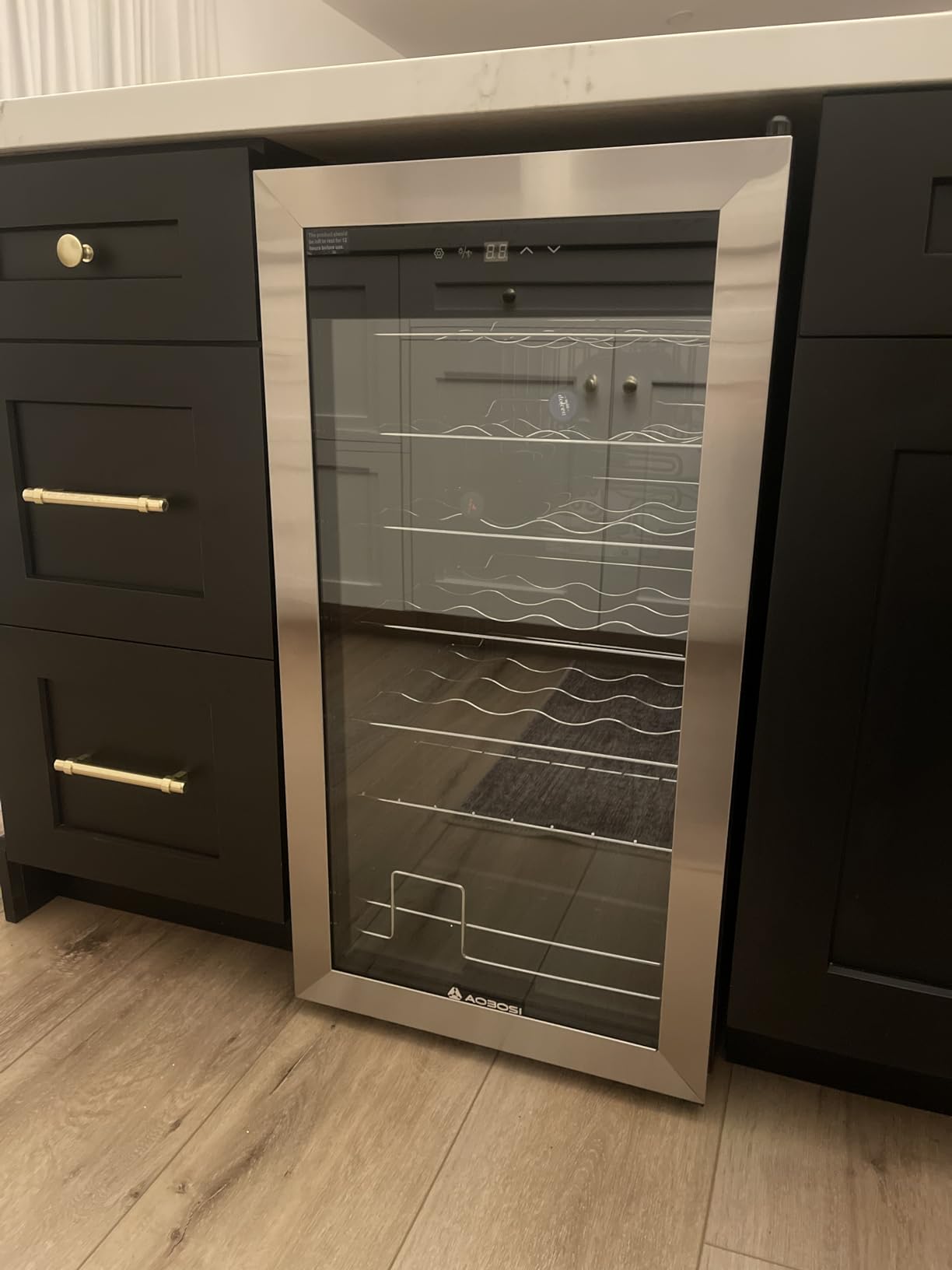 AAOBOSI Wine Fridge Cooler, 46 Bottles,24 inch Dual Zone Wine Cooler Under Counter with Adjustable Shelves,Built-in or Freestanding Wine Refrigerators for Home,Office,Bar customer photo 2