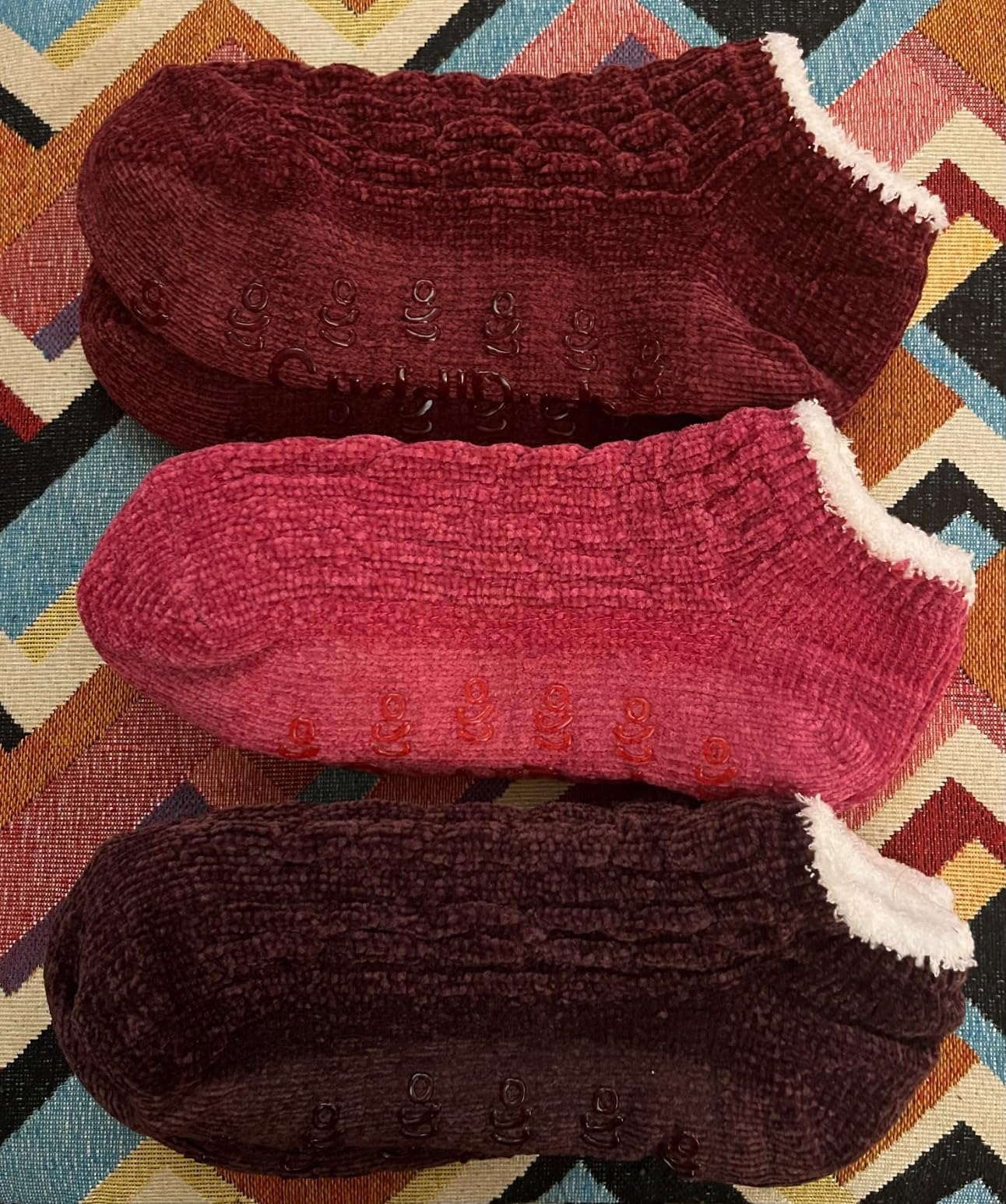 Women Cozy Lined Super Soft 3 Pair Pack Low Cut with Grippers Lounge Socks customer photo 2