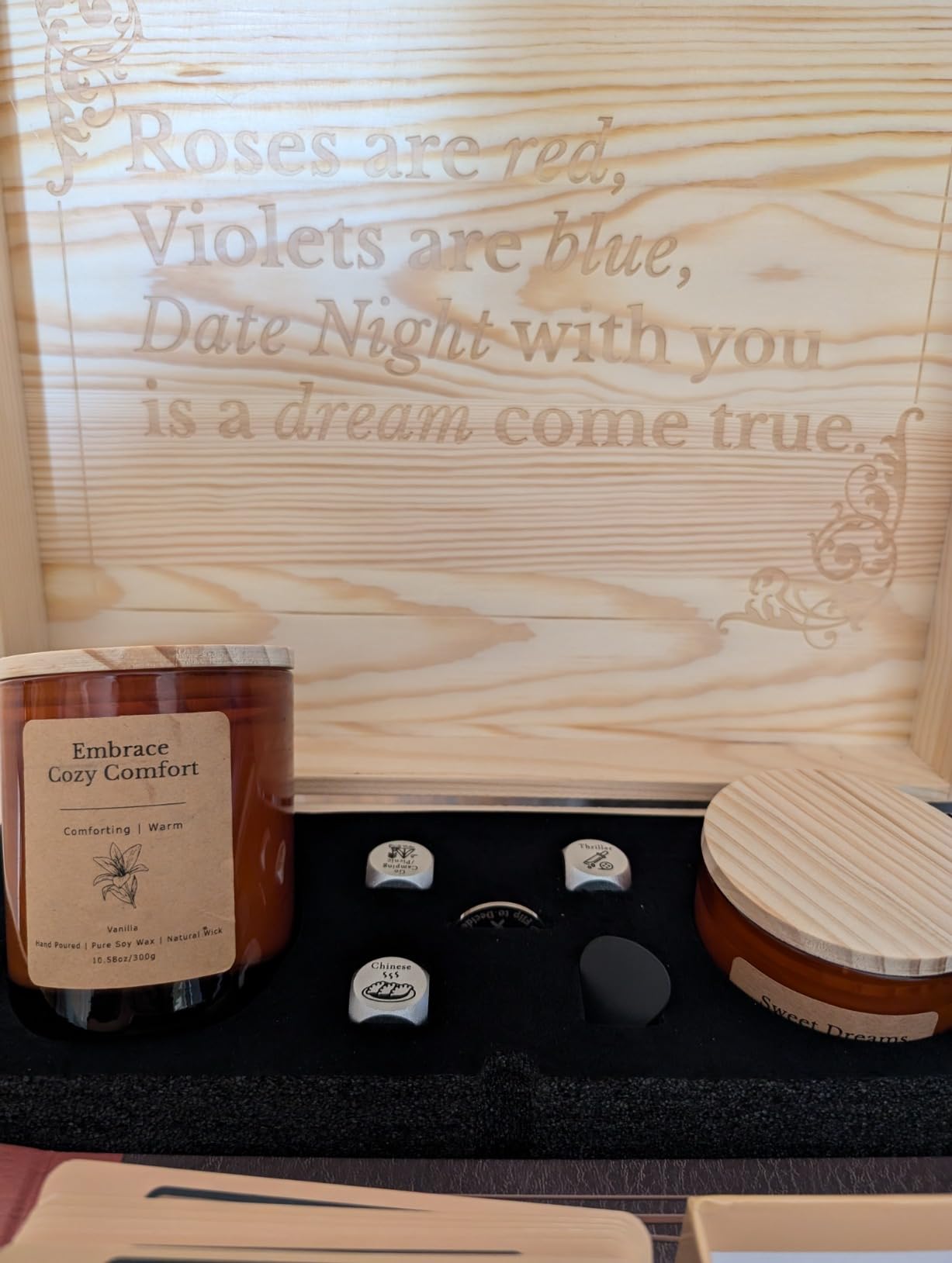 Valentines Day Date Night Adventure Box - Gifts for Her, Him, Scratch-Off Date Ideas, Anniversary or Birthday Gifts for Girlfriend, Boyfriend, Vanilla and Lavender Candles, Decision Coin & Dice - Customer Photo 2