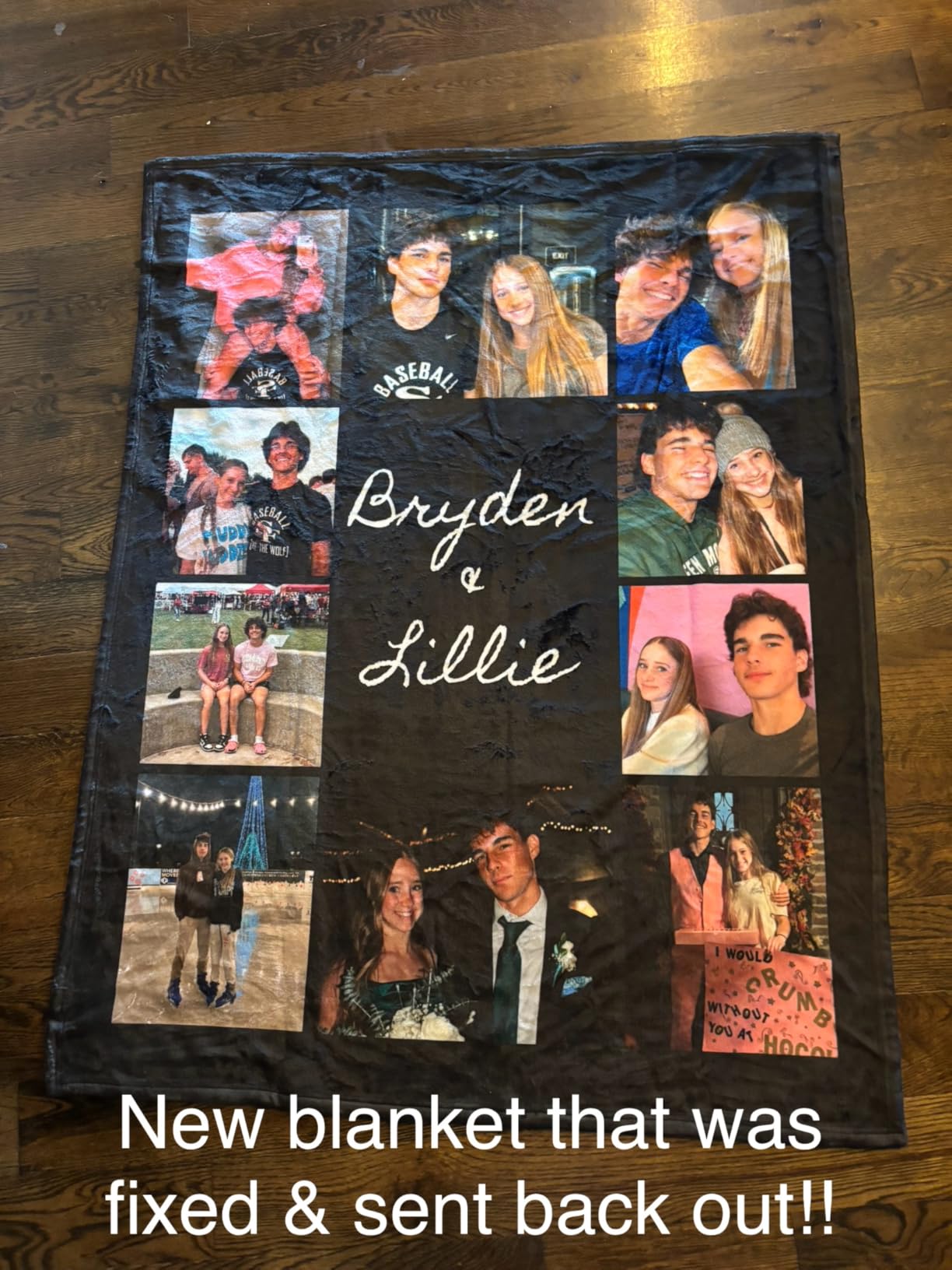 Custom Blanket Throws with Photos Text Personalized with Picture Customizable, Customize for Mom, Dad, Couple, Girlfriend, Boyfriend, Husband & Wife Customer Review Custom Blanket Throws with Photos Text Personalized with Picture Customizable, Customize for Mom, Dad, Couple, Girlfriend, Boyfriend, Husband & Wife - Customer Photo 2