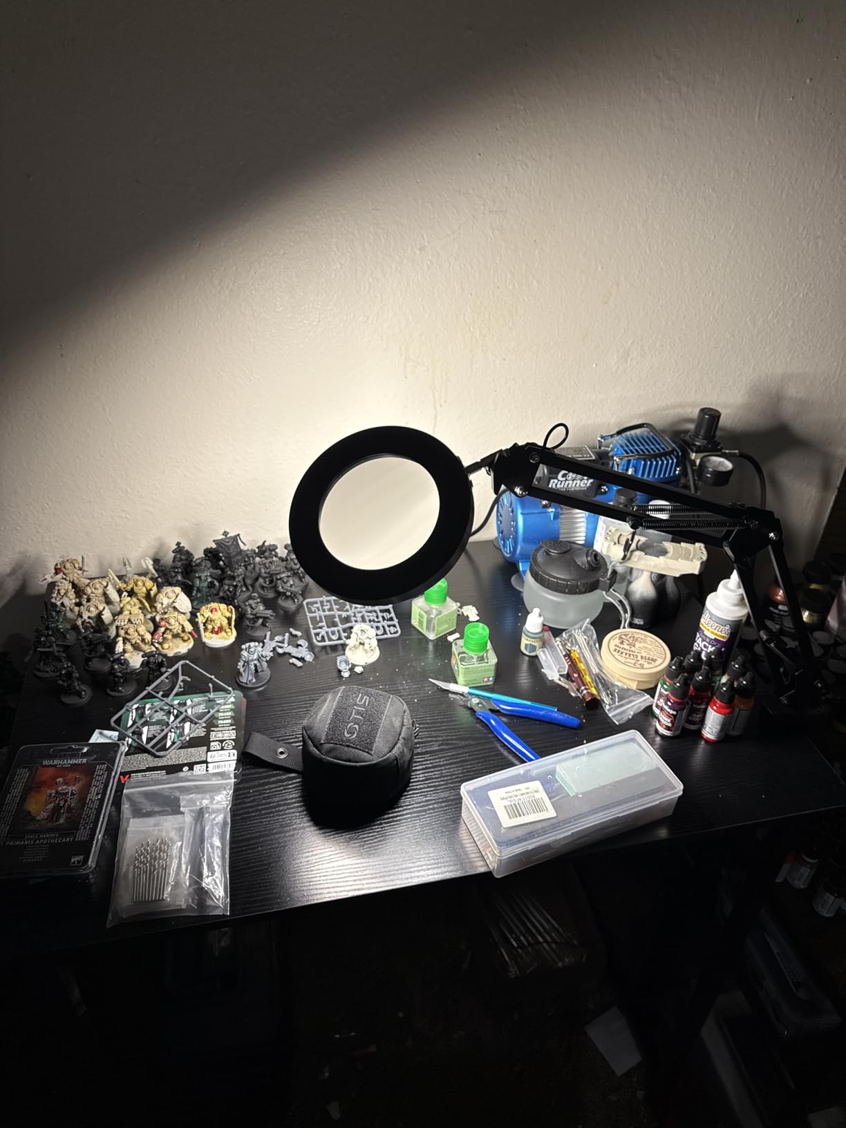 LED Magnifying Desk Lamp with Stand and Clamp for Repair, Crafts, Reading | 5-Diopter Glass Lens, 3 Color Modes, Stepless Dimming, Adjustable Swivel Arm, Magnifying Lamp customer photo 1