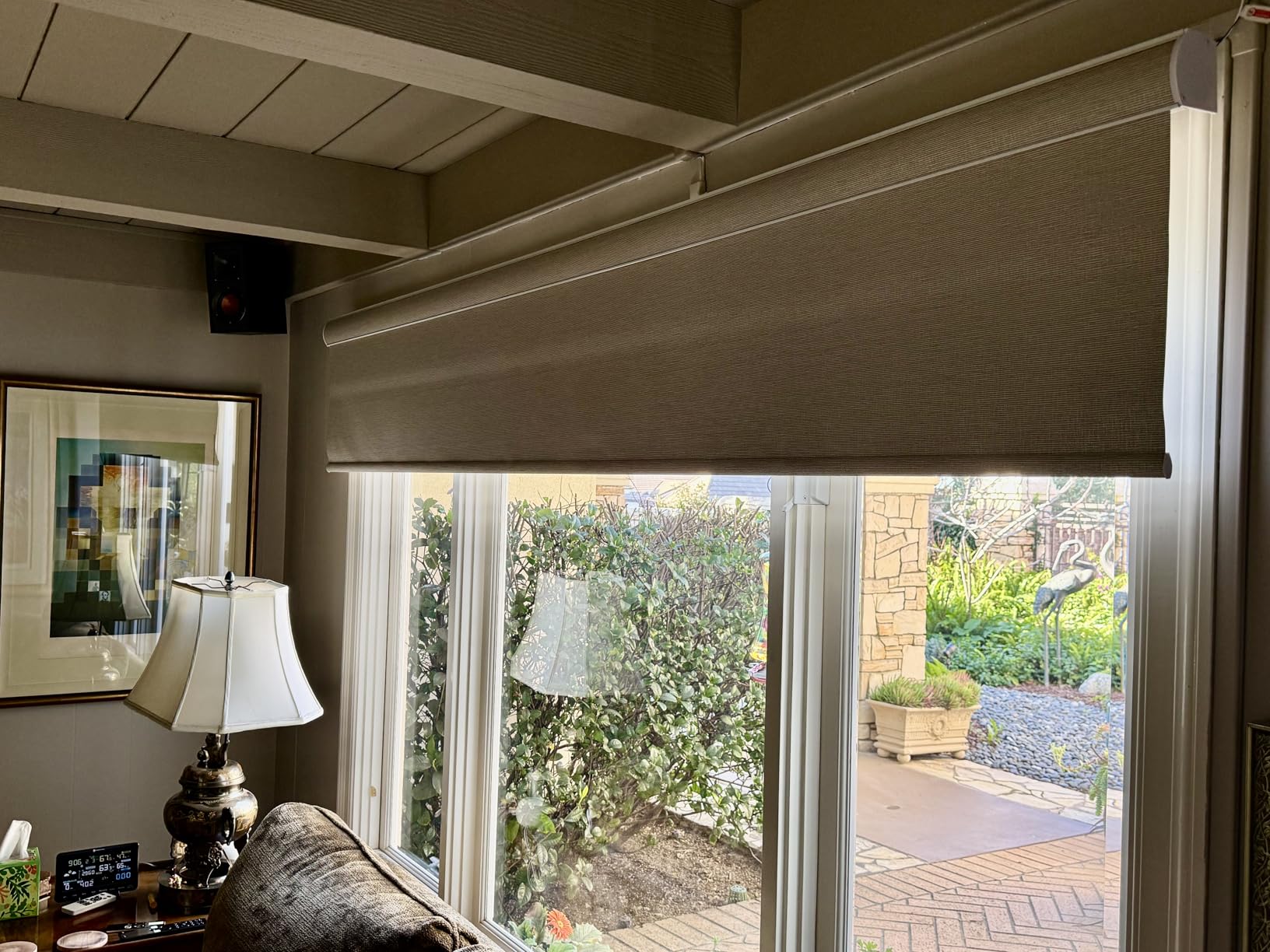 Aprilsmart Motorized Blinds with Remote,100% Blackout Smart Blinds Compatible with Apple HomeKit Alexa Google Home- Voice and app Control,Motorized Roller Shades Custom Size (Linen White-02) customer photo 1