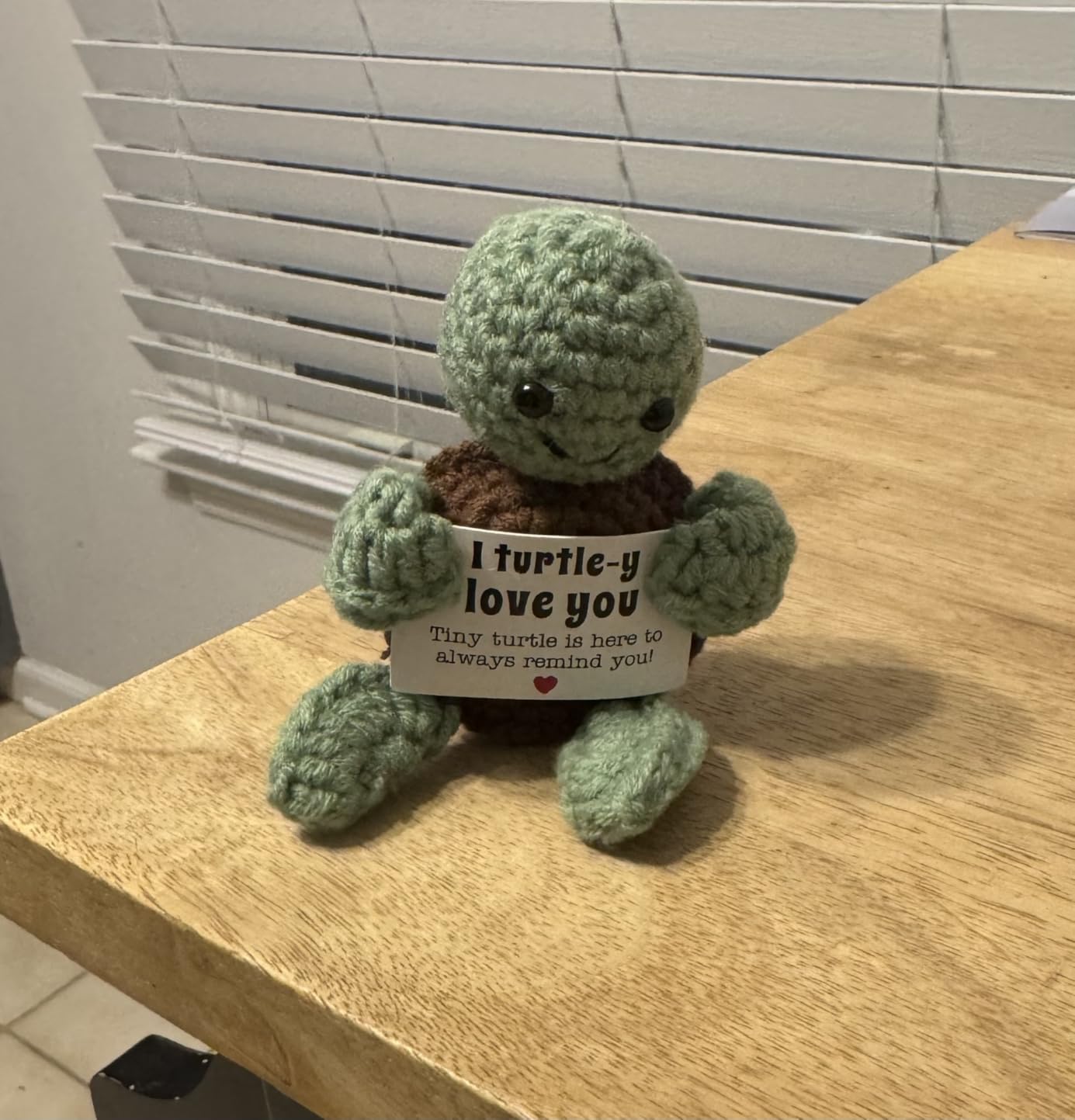Mini Funny Turtle Valentines Day Gifts for Him Her, Wife Husband Girlfriend Boyfriend I Love You Gift, Couples Anniversary Birthday Gifts Ideas for Men Women, Crochet Turtle Valentines Decorations - Customer Photo 1