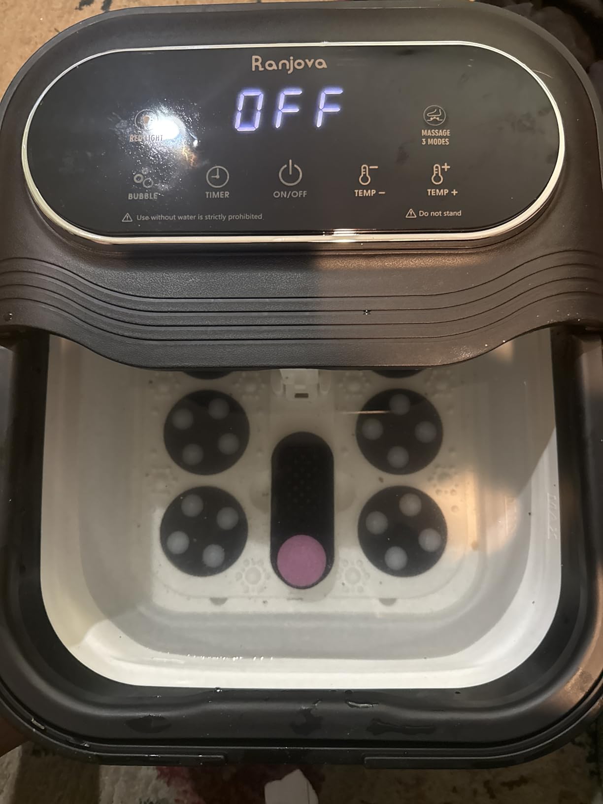 Ranjova Collapsible Foot Spa Electric Rotary Massage, Foot Bath with Heat, Bubble, Temp Control, and 24 Motorized Shiatsu Massage Balls, Pedicure Foot Spa Tub for Stress Relief customer photo 2