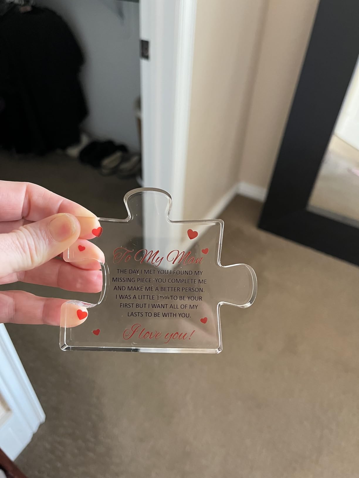 Engraved Acrylic Block Puzzle - Sentimental Gift for Her - Valentine's Day & Fiance Birthday Gift Customer Review Engraved Acrylic Block Puzzle - Sentimental Gift for Her - Valentine's Day & Fiance Birthday Gift - Customer Photo 1