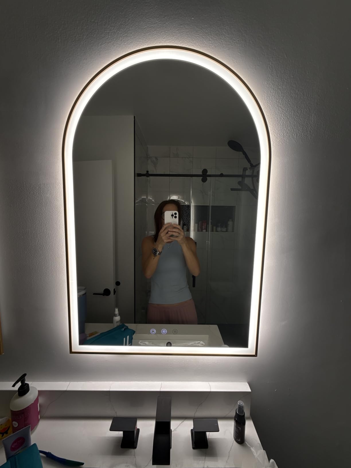 Arched Backlit Mirror Bathroom 24