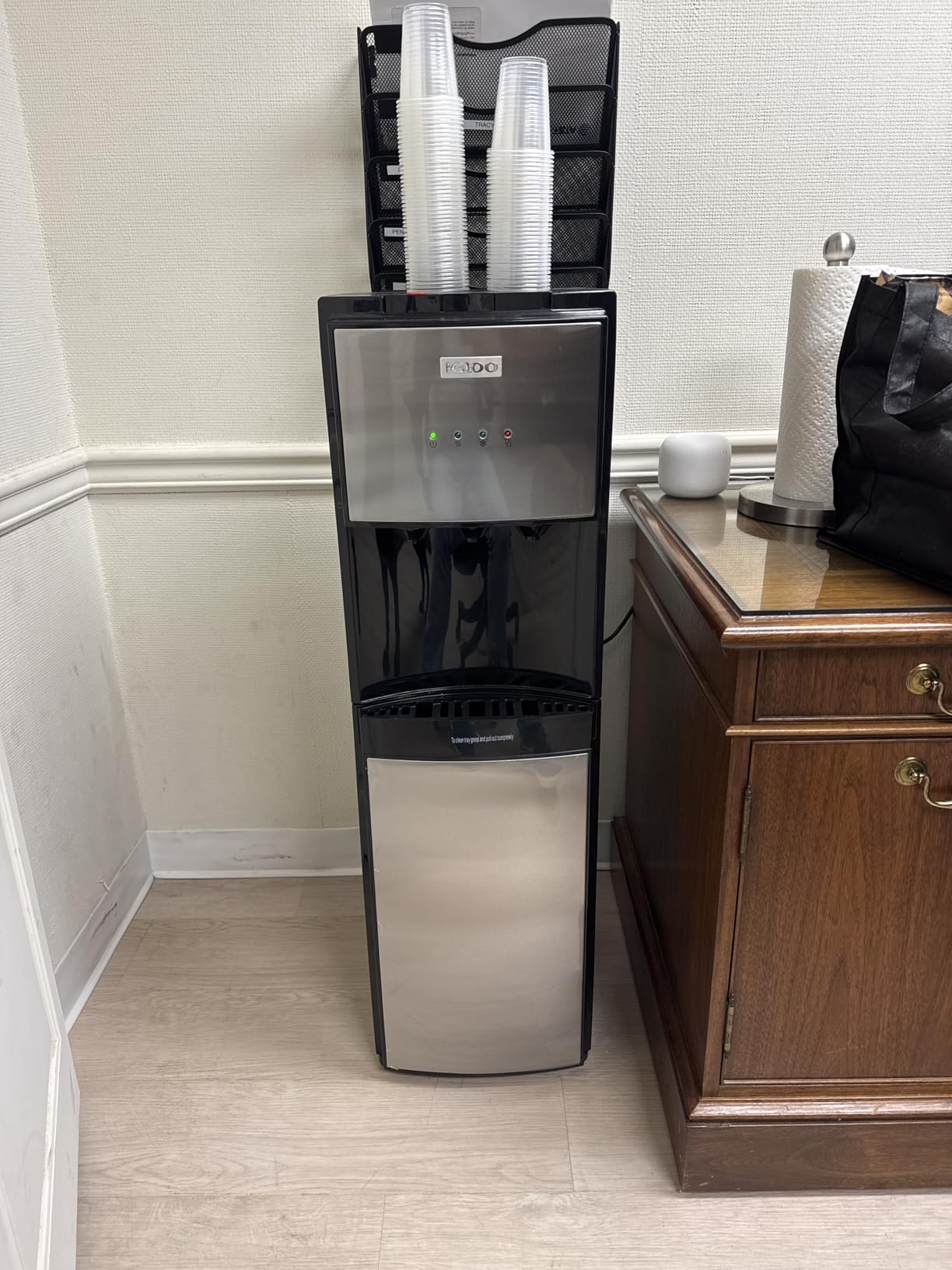 Igloo Bottom Load Water Cooler Dispenser - Hot, Cold, or Room-Temperature Water - Holds 3 or 5 Gallon Bottles - Child Safety Lock - Perfect for Homes, Kitchens, Dorms - White Stainless customer photo 1
