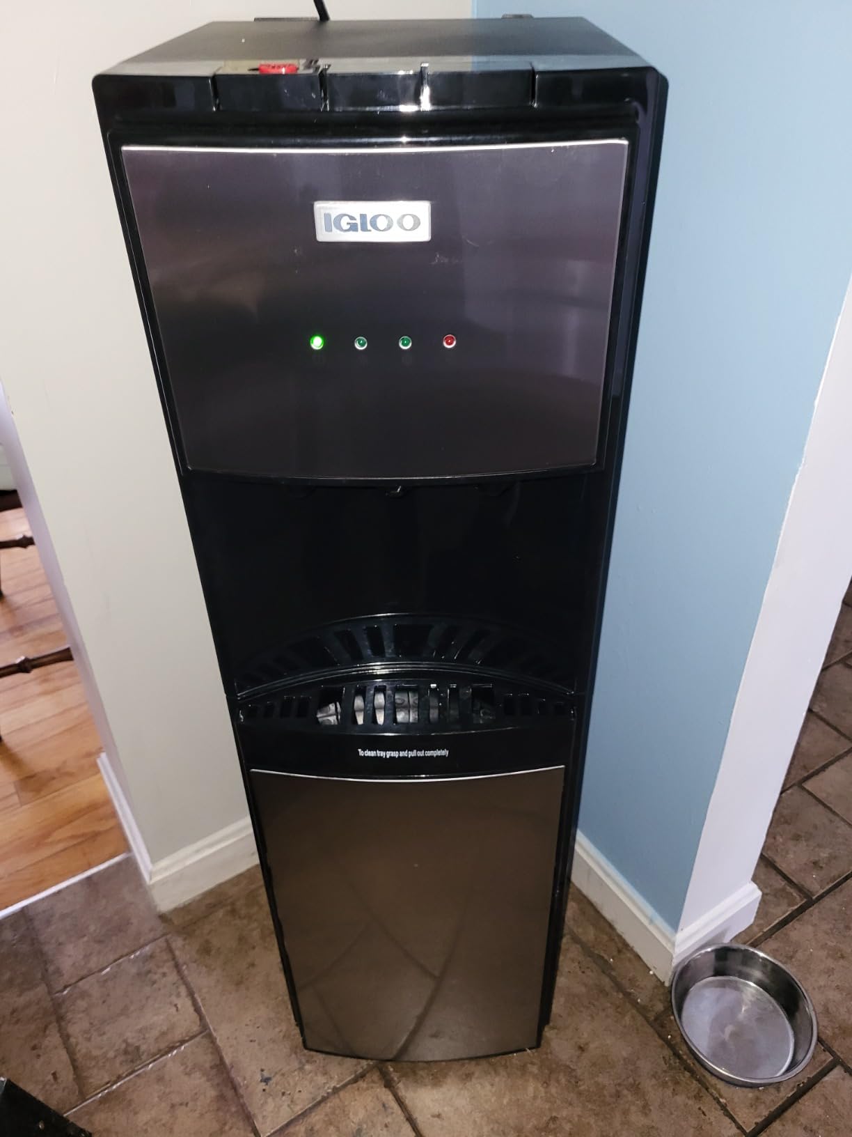 Igloo Bottom Load Water Cooler Dispenser - Hot, Cold, or Room-Temperature Water - Holds 3 or 5 Gallon Bottles - Child Safety Lock - Perfect for Homes, Kitchens, Dorms - White Stainless customer photo 2