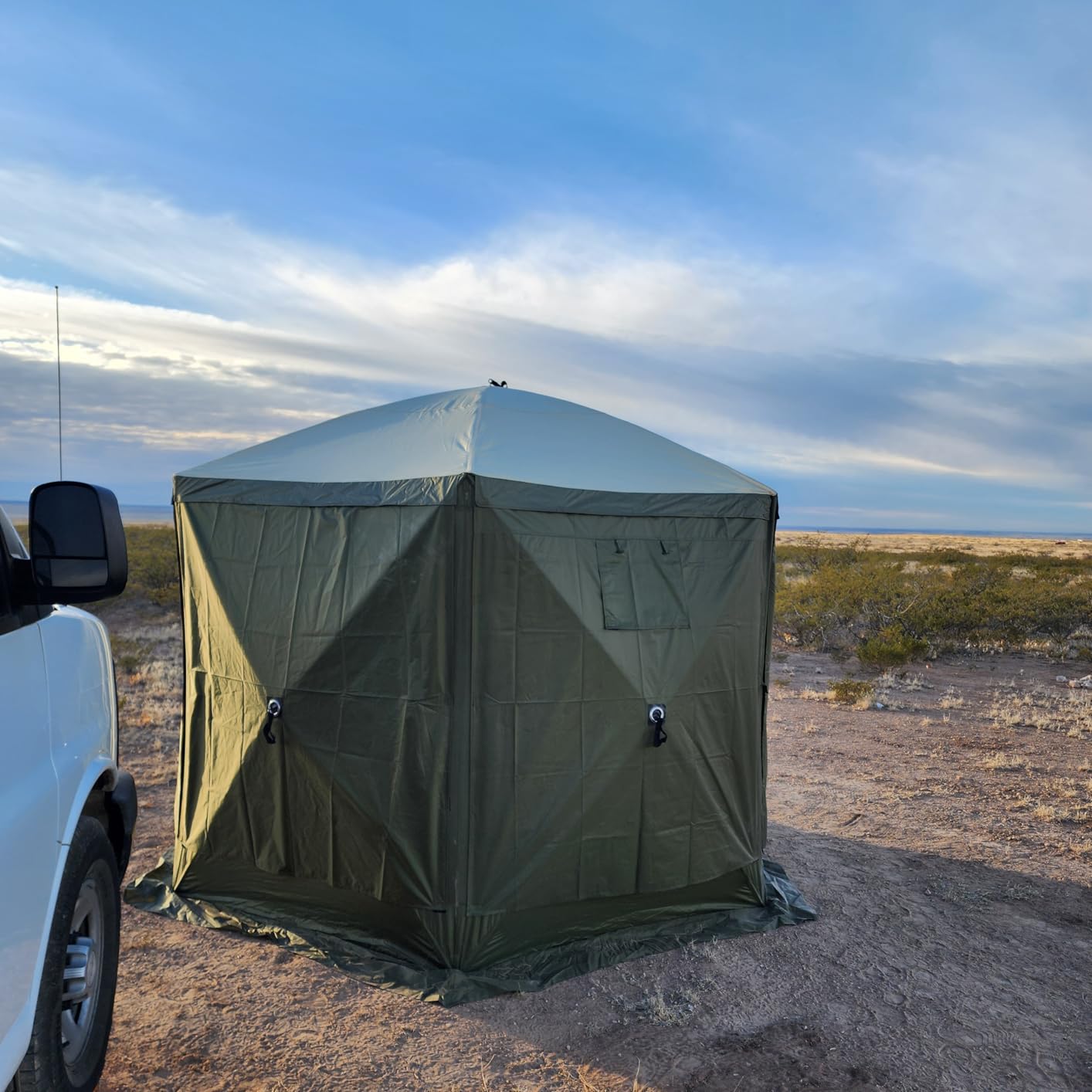 VEVOR 12x12ft Pop Up Gazebo Tent with Mosquito Netting, 6 Removable Wind Panels & 2 Mesh Windows, Outdoor Canopy Shelter for Patio, Army Green customer photo 1