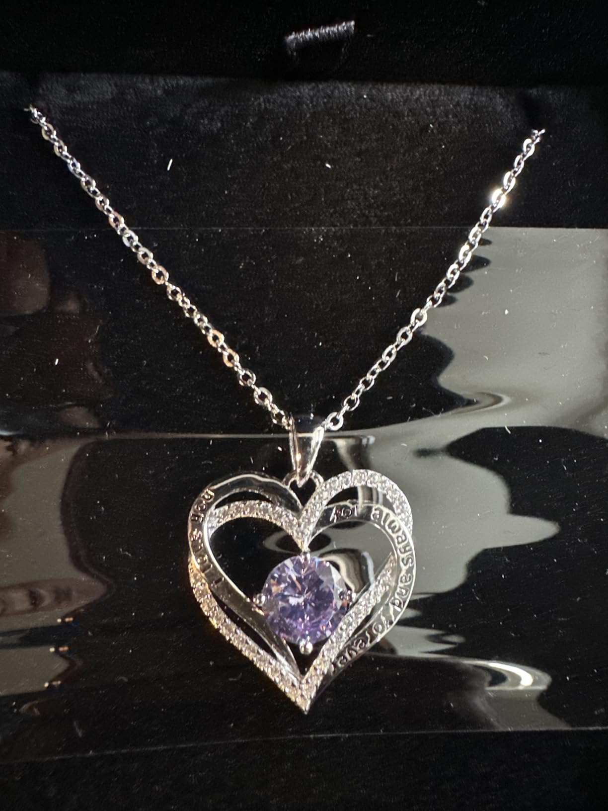 CDE Valentine's Day Gift Forever Love Heart Necklaces for Women, Wedding Anniversary, Birthday Mothers Christmas Day Gifts for Mom, Mother, Wife, S925 Silver Jewelry with Birthstone Pendant Customer Review CDE Valentine's Day Gift Forever Love Heart Necklaces for Women, Wedding Anniversary, Birthday Mothers Christmas Day Gifts for Mom, Mother, Wife, S925 Silver Jewelry with Birthstone Pendant - Customer Photo 1