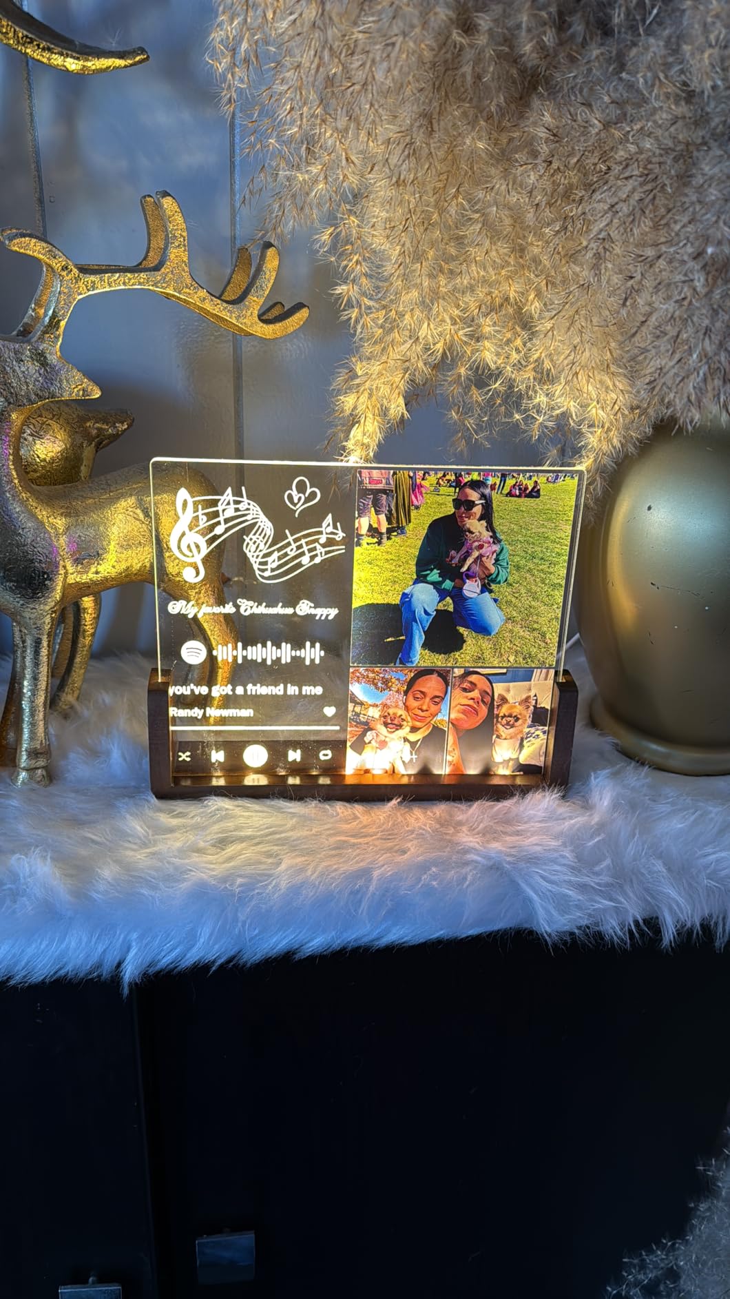 Personalized Valentine's Day Couples Gifts For Boyfriend Girlfriend Him Her Husband Wife, Custom Spotify Song Plaque With Photo Name, Light Up Picture Frame Gifts For Women Men Birthday Anniversary Customer Review Personalized Valentine's Day Couples Gifts For Boyfriend Girlfriend Him Her Husband Wife, Custom Spotify Song Plaque With Photo Name, Light Up Picture Frame Gifts For Women Men Birthday Anniversary - Customer Photo 1