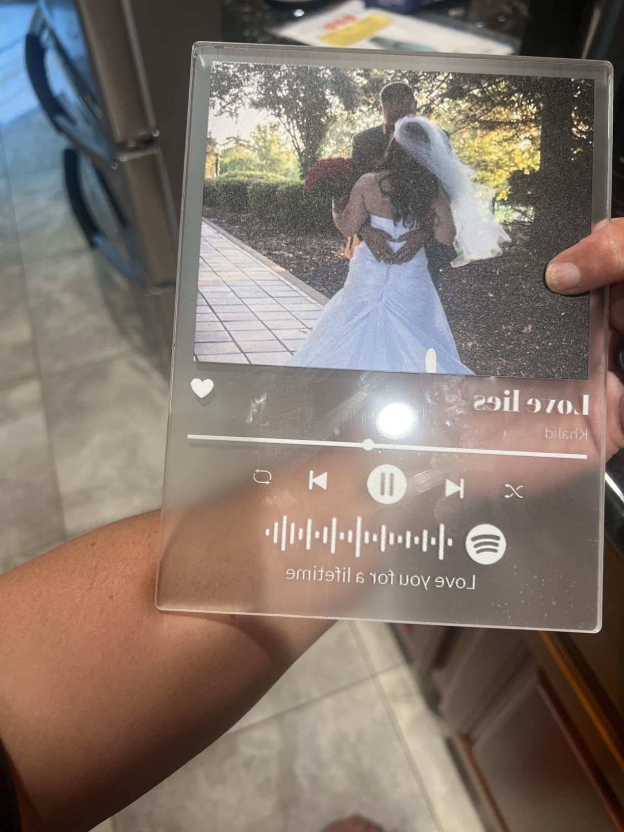 Personalized Valentine's Day Couples Gifts For Boyfriend Girlfriend Him Her Husband Wife, Custom Spotify Song Plaque With Photo Name, Light Up Picture Frame Gifts For Women Men Birthday Anniversary Customer Review Personalized Valentine's Day Couples Gifts For Boyfriend Girlfriend Him Her Husband Wife, Custom Spotify Song Plaque With Photo Name, Light Up Picture Frame Gifts For Women Men Birthday Anniversary - Customer Photo 2