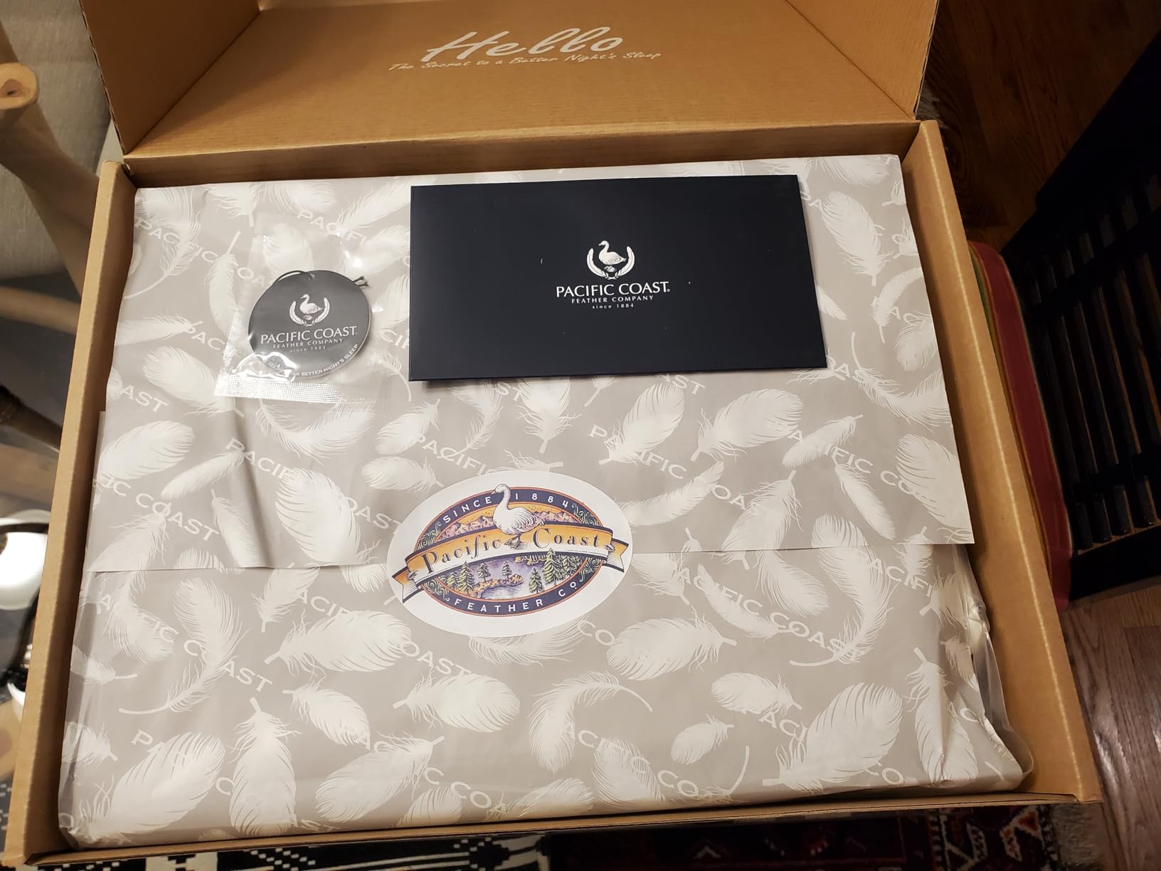 Pacific Coast Goose Feather and Down Bed Pillows Standard Size Set of 2, Hotel Pillow for Sleeping, Downproof, Soft, Fluffy, 100% Cotton Shell customer photo 1