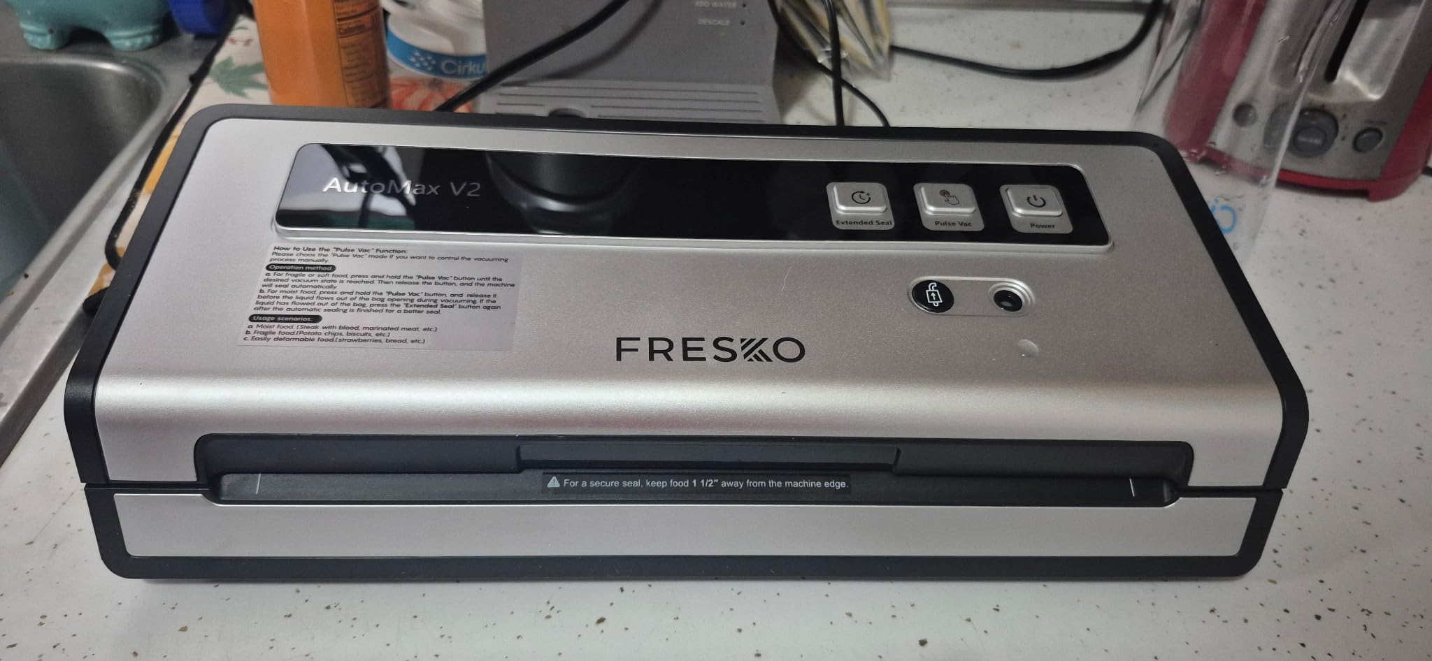 FRESKO Vacuum Sealer Machine with Automatic Bag Detection, Double Heat Seal, Compact Food Sealer, Easy to Use, Starter Kit customer photo 2