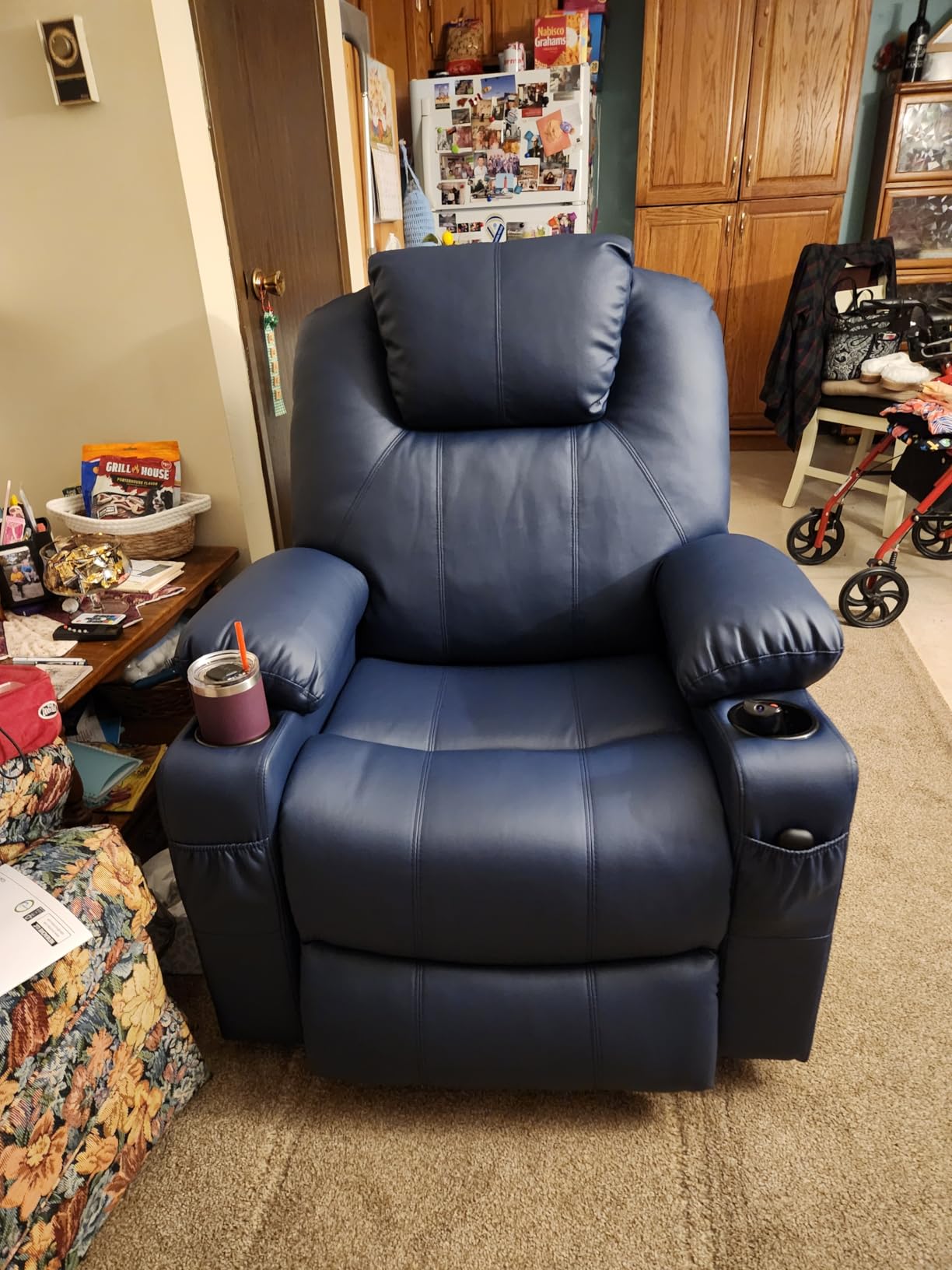 MCombo Oversized Power Lift Recliner Chair for Elderly, Lift Chair with Heat and Massage for Big and Tall, USB&Type C Ports, Cup Holders, Faux Leather R7510 (Dark Brown, Large-Wide) customer photo 1