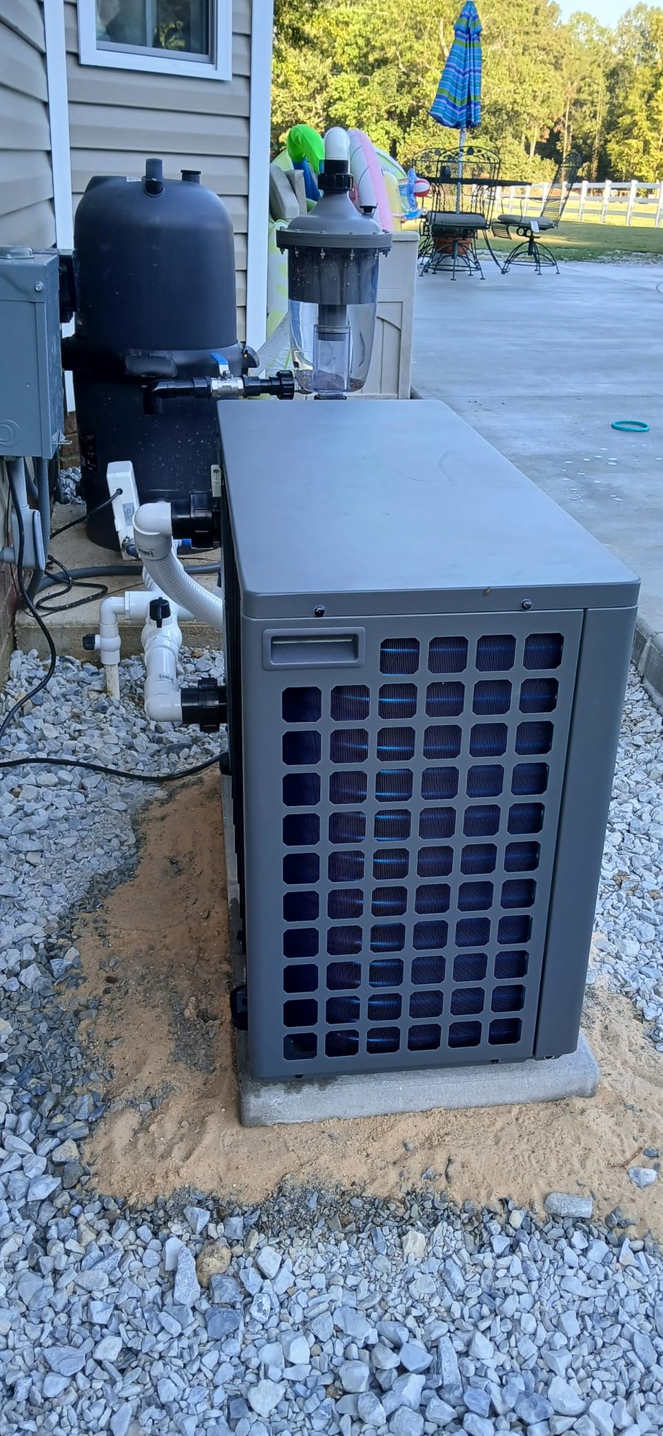 30000 BTU Swimming Pool Heat Pump Above Ground Pool Heater 8000 Gallon Heating or Cooling Electric Pool Heater for Inground Pool WiFi Control Schedule 120V customer photo 1