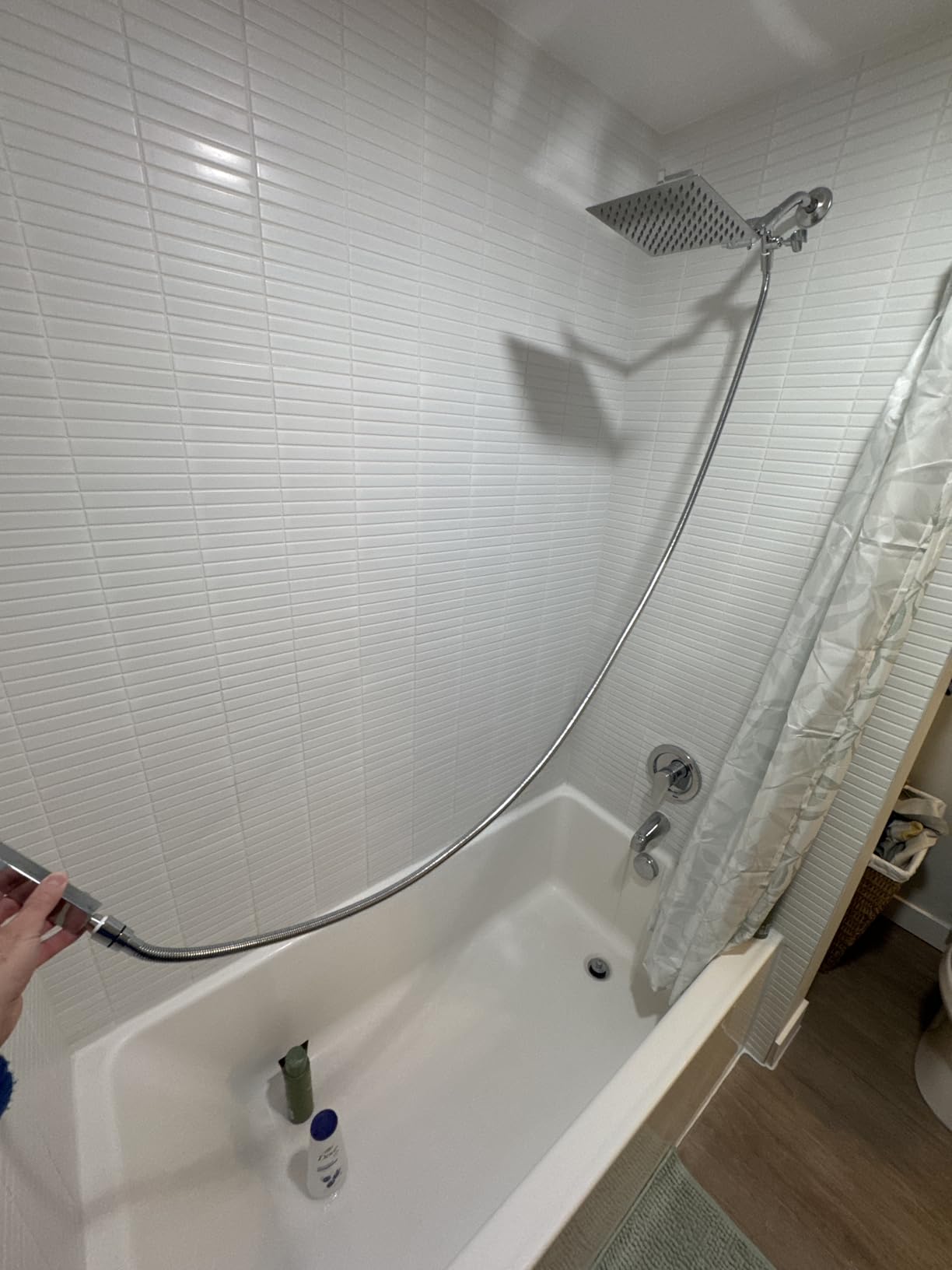 G-Promise All Metal 14 Inch Dual Square Shower Head with Handheld Spray Combo, Rain Shower Head, Adjustable Extension Arm, 3-Way Diverter, 71 Inch Extra Long Hose - A Bathroom Upgrade (Chrome) customer photo 2