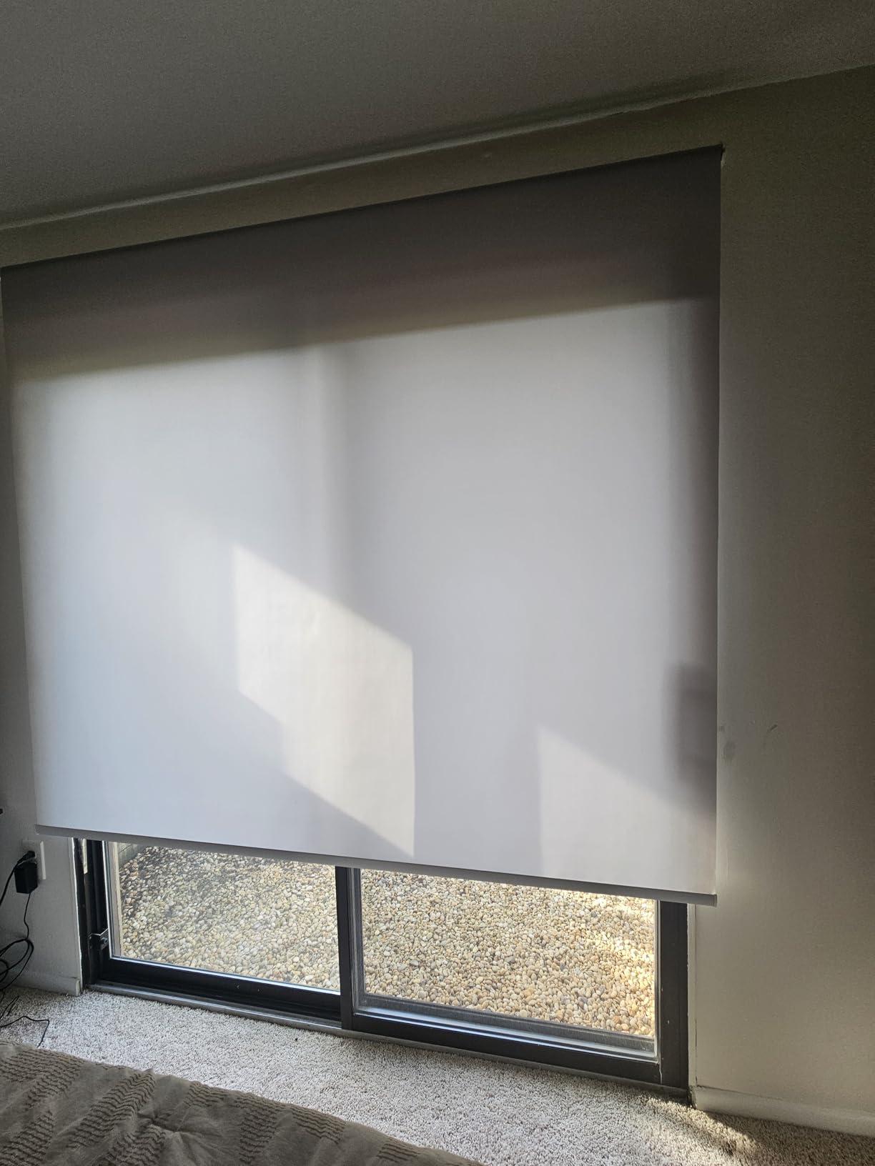 HeyBlinds Motorized Roller Shades, Smart Blinds for Windows, Remote Automatic Window Shades, Electric Shades, Light Filtering, Compatible with Alexa Google Apple Home (Nature-Oatmeal LF) customer photo 1