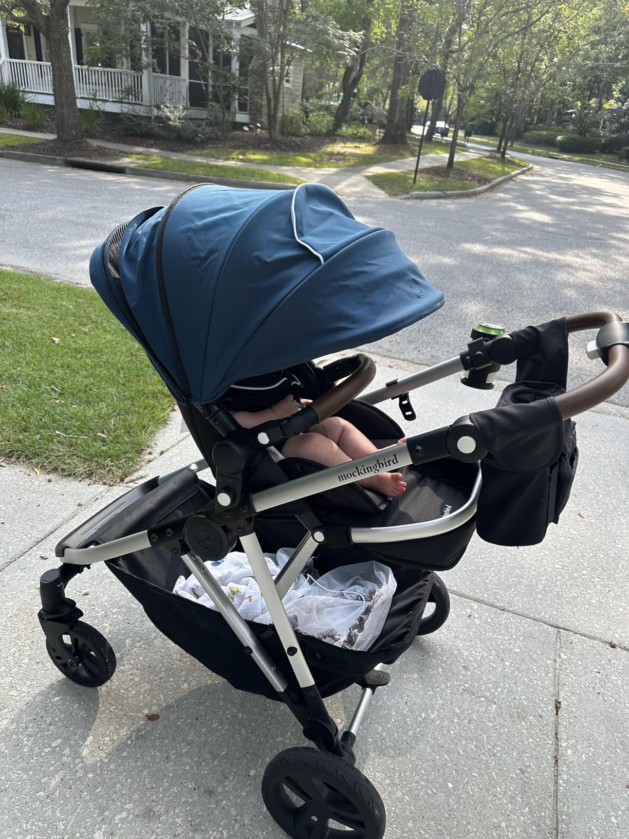 Mockingbird Single-to-Double Stroller 3.0 - Convertible Full Size Baby Stroller for 1, 2, or 3 Kids with 44 Possible configurations, Travel System Compatible - Stone Blue customer photo 2