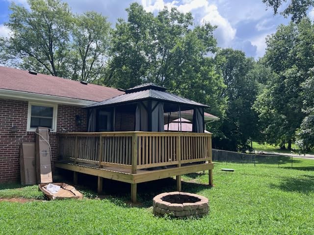 Aoxun Hardtop Gazebo 10x12, Aluminum Frame Canopy with Double Galvanized Steel Roof, Outdoor Gazebo with Breathable Netting and Privacy Curtain for Backyard customer photo 2